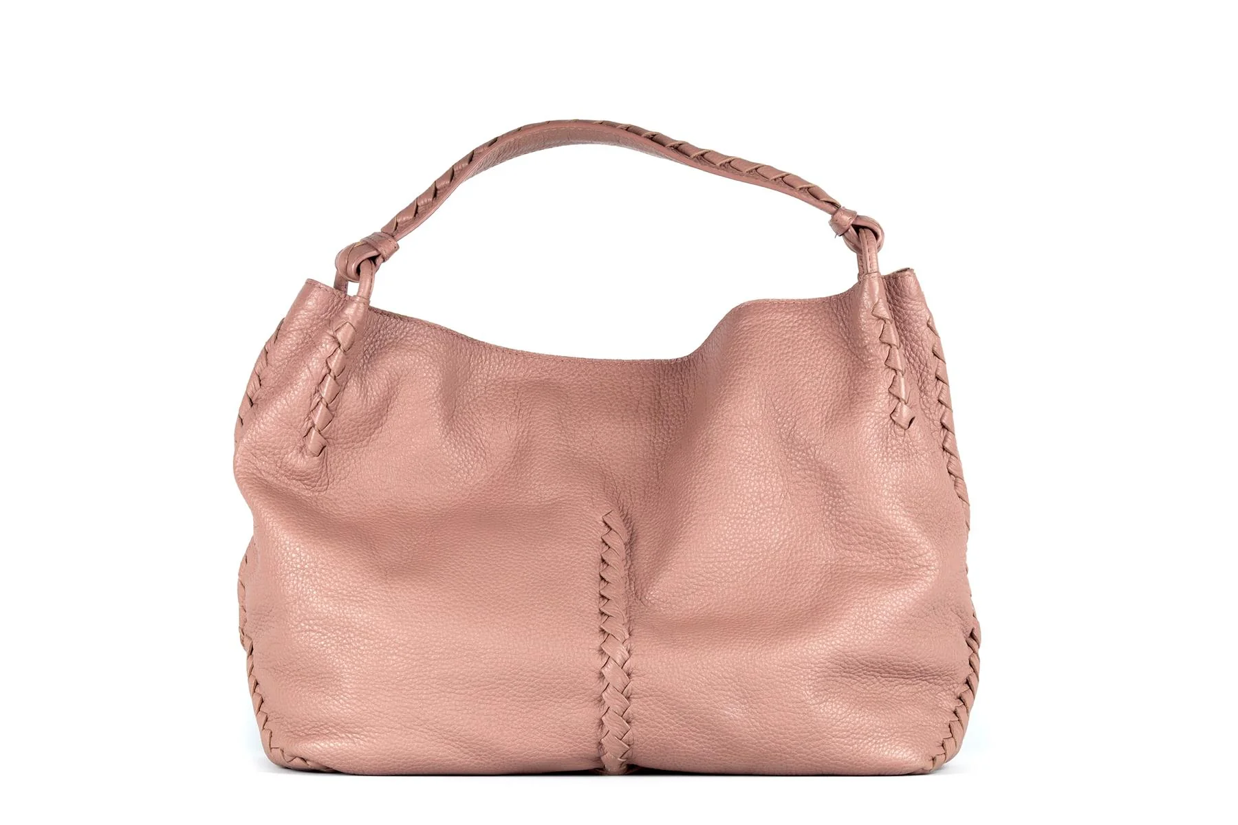 BOTTEGA VENETA PINK CERVO LEATHER SHOULDER BAG - Image 6