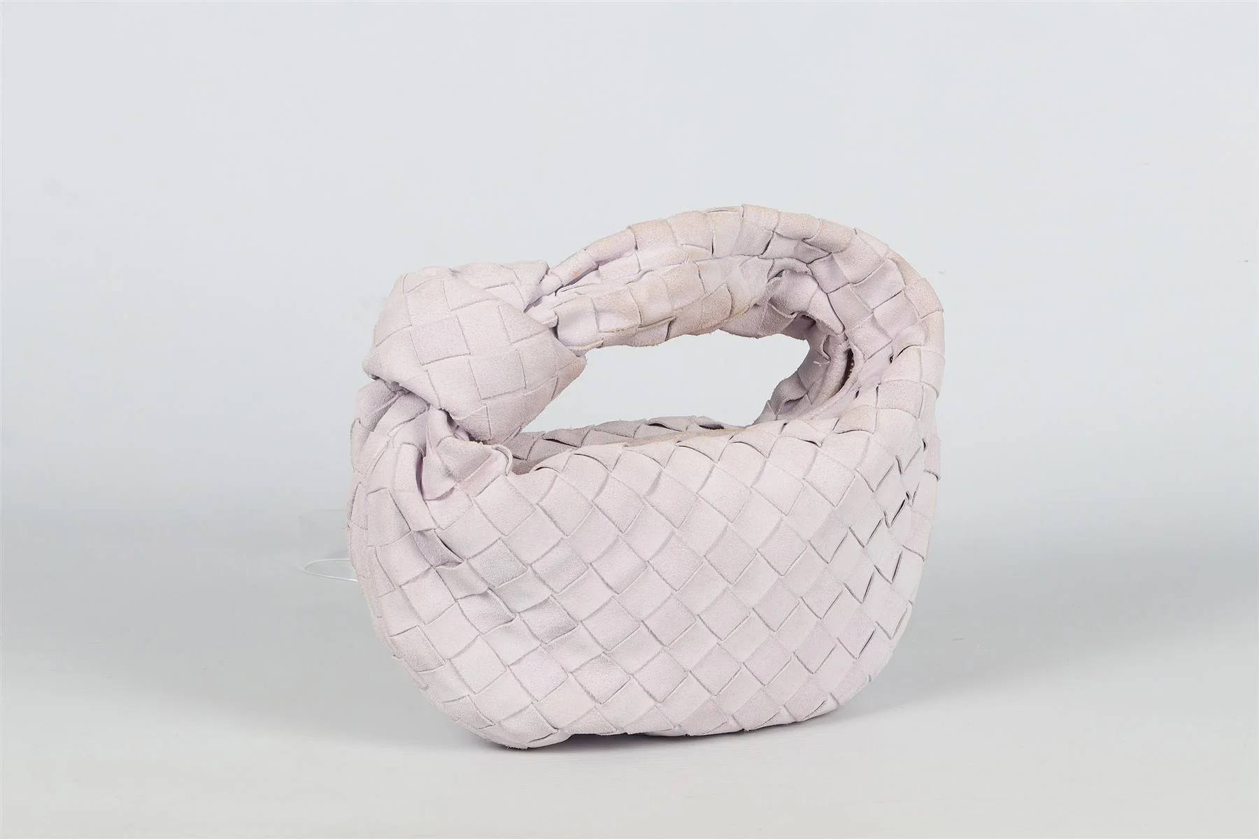 BOTTEGA VENETA PINK JODIE MINI INTRECIATTO SUEDE TOTE BAG - Image 3