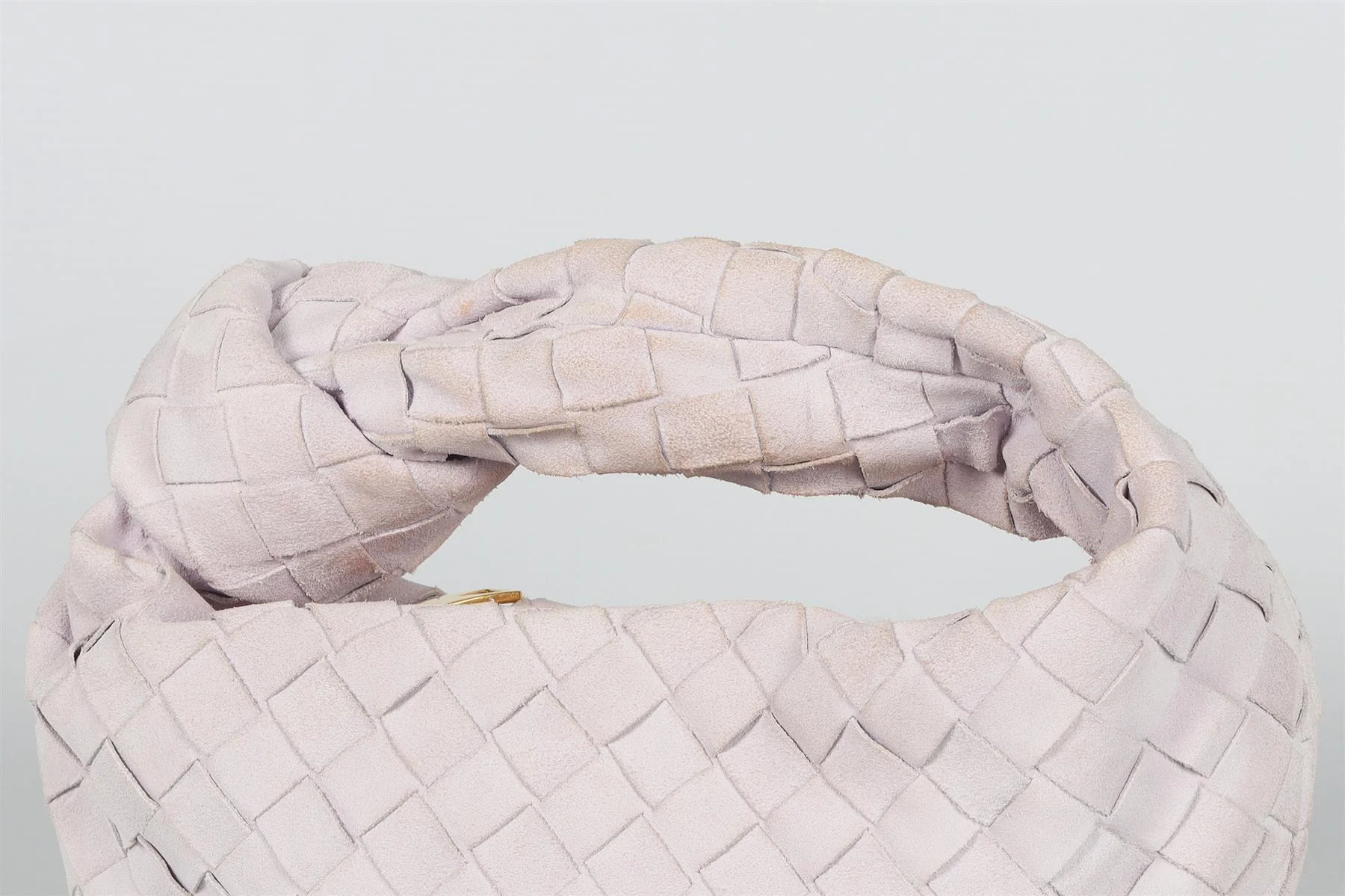 BOTTEGA VENETA PINK JODIE MINI INTRECIATTO SUEDE TOTE BAG - Image 8