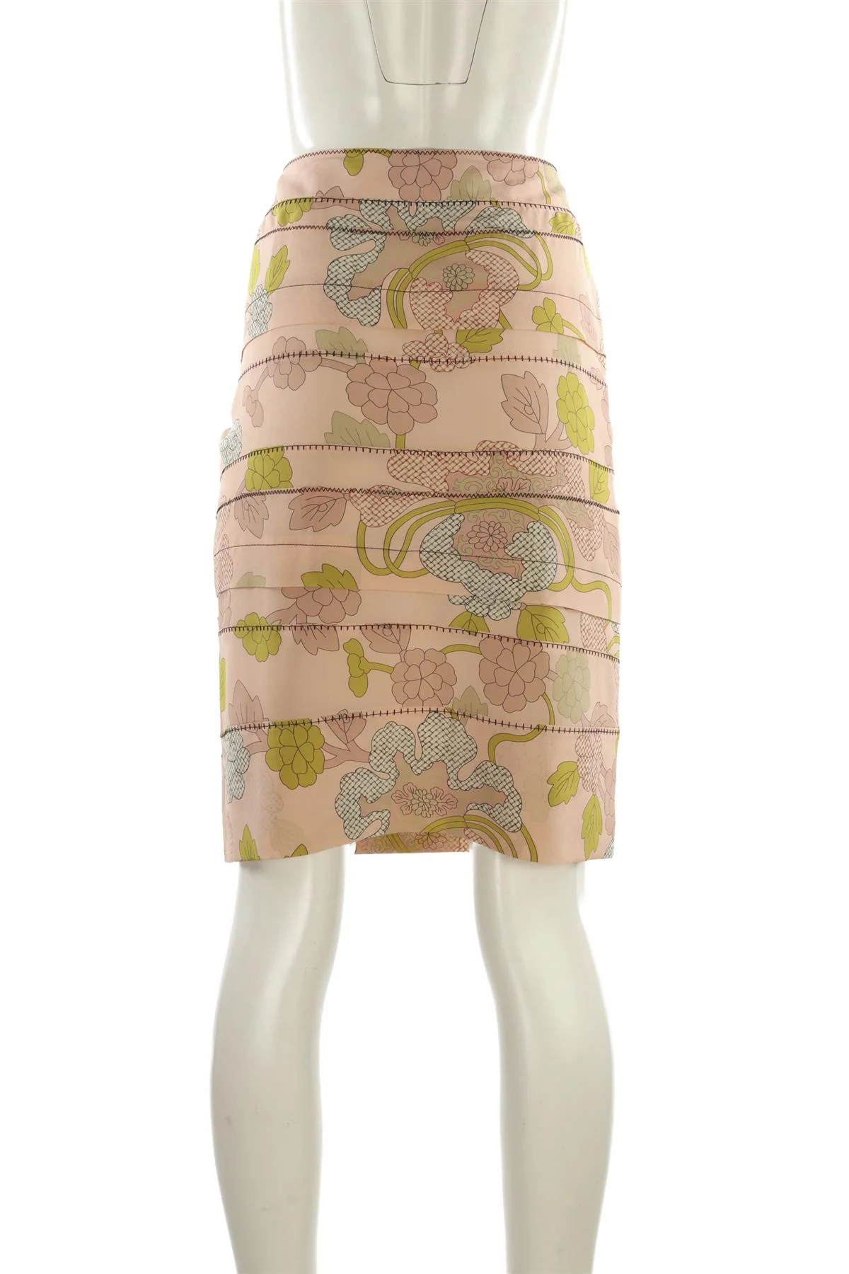 BOTTEGA VENETA PINK SILK MINI SKIRT IT 46 UK 14 - Image 4