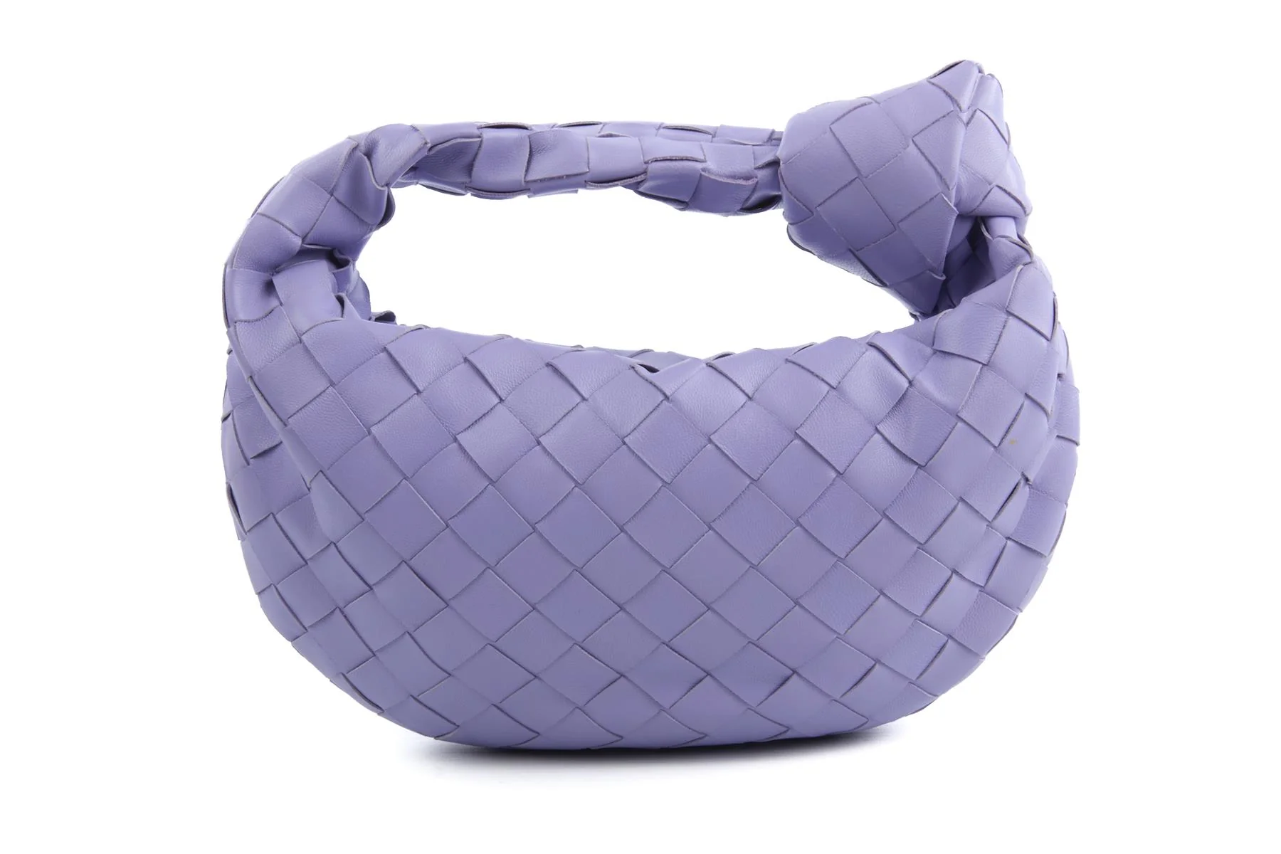 BOTTEGA VENETA PURPLE JODIE MINI INTRECCIATO LEATHER TOTE BAG - Image 2