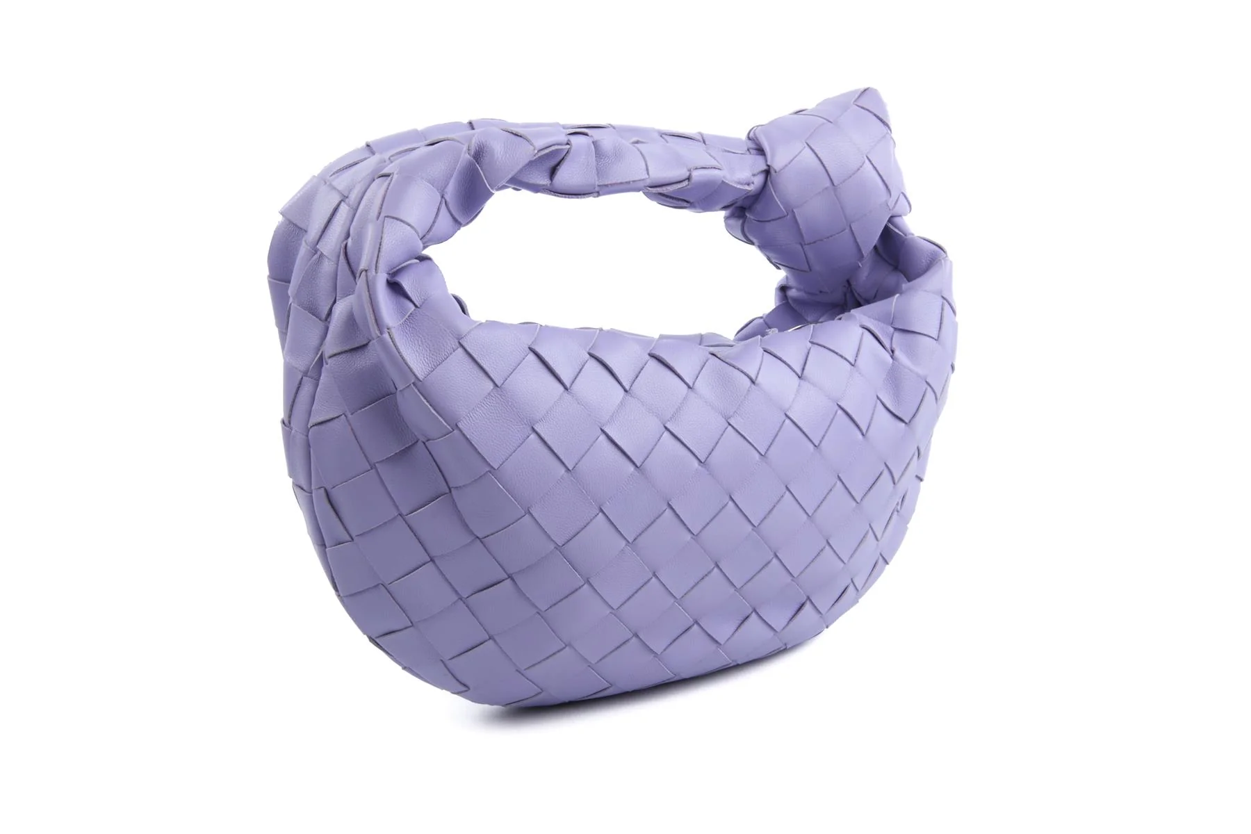 BOTTEGA VENETA PURPLE JODIE MINI INTRECCIATO LEATHER TOTE BAG - Image 3