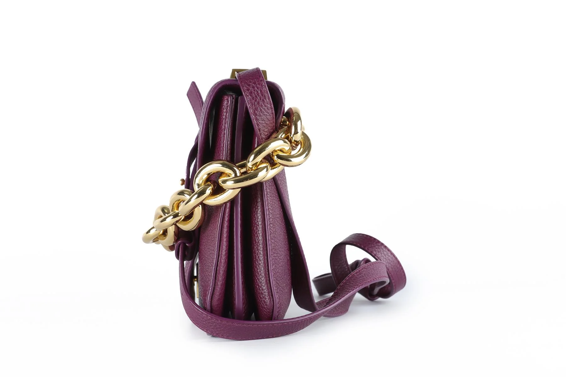 BOTTEGA VENETA PURPLE MOUNT SMALL LEATHER SHOULDER BAG - Image 6