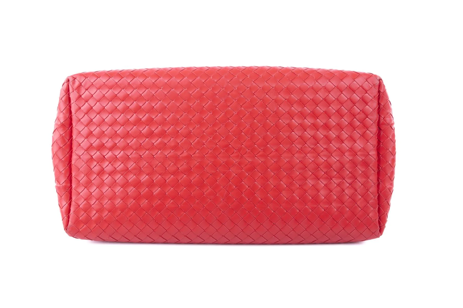 BOTTEGA VENETA RED ROMA LARGE INTRECCIATO LEATHER TOTE BAG - Image 7
