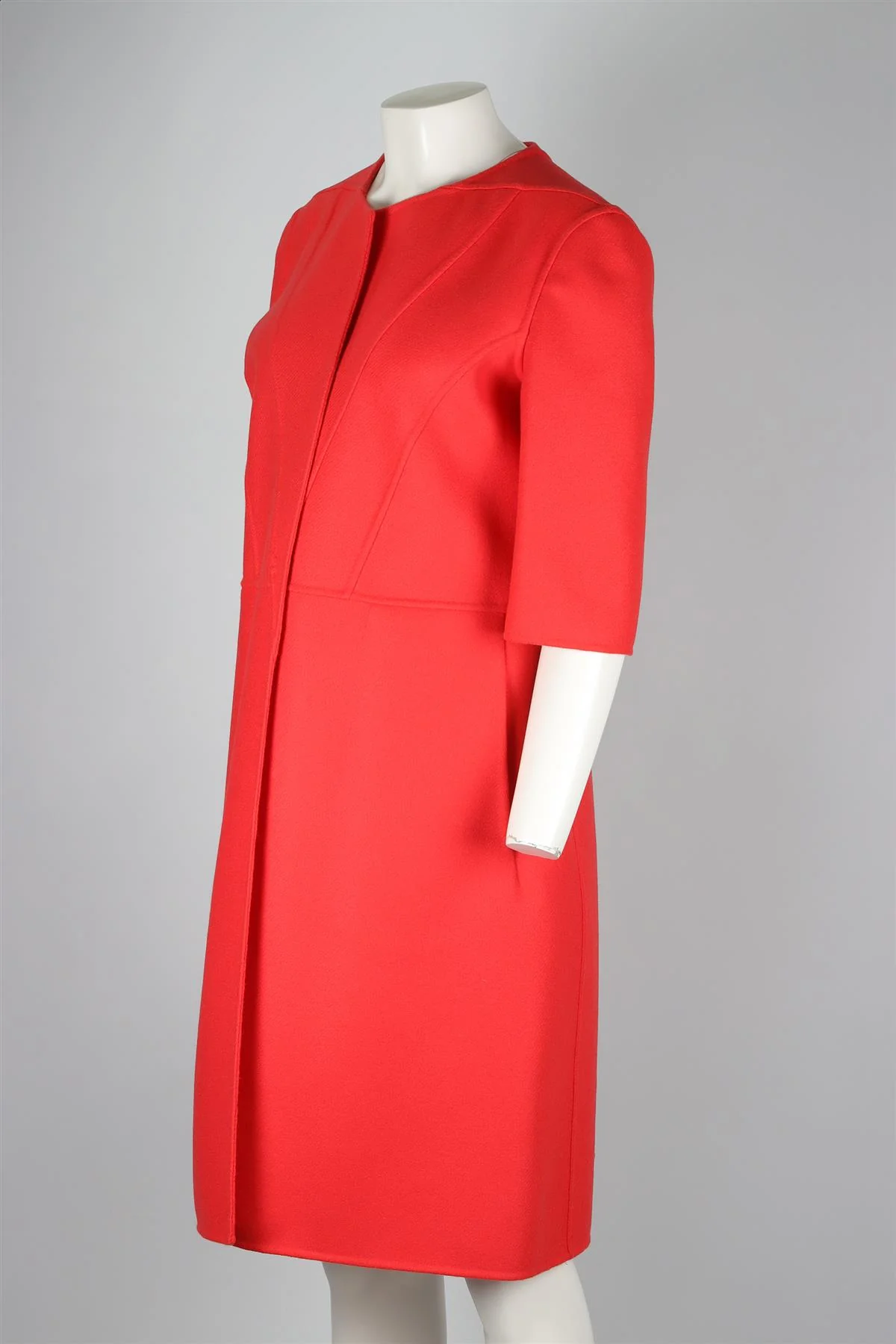 BOTTEGA VENETA RED WOOL COAT IT 48 UK 16 - Image 3