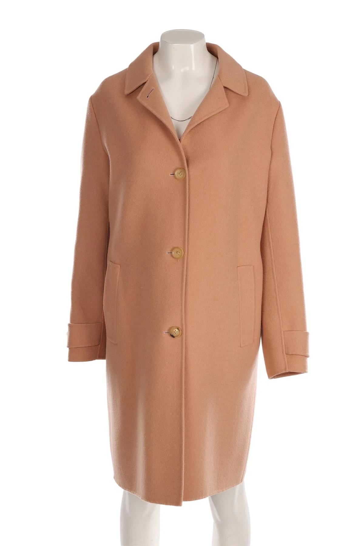BOTTEGA VENETA TAN CASHMERE COAT IT 44 UK 12 - Image 2