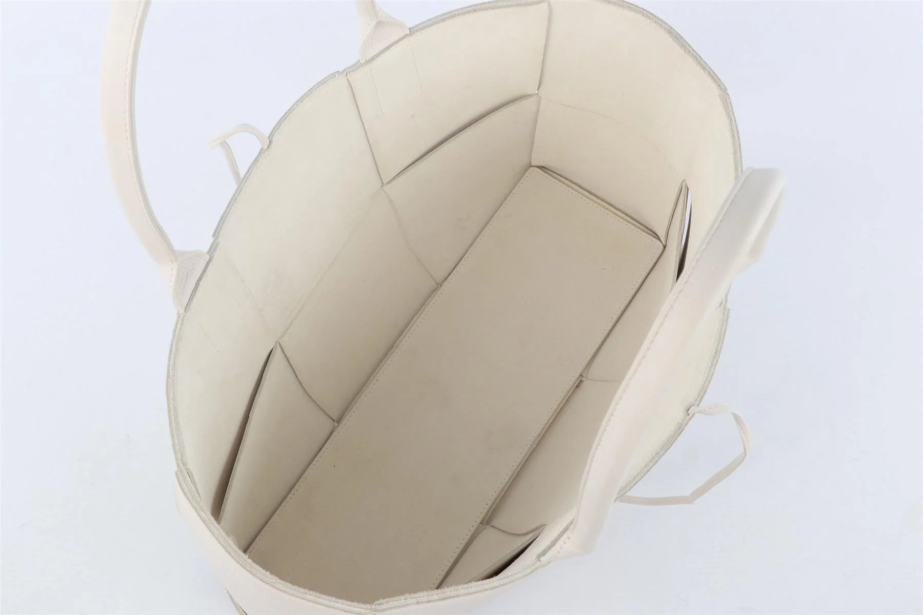 BOTTEGA VENETA WHITE ARCO INTRECCIATO LEATHER TOTE BAG - Image 10