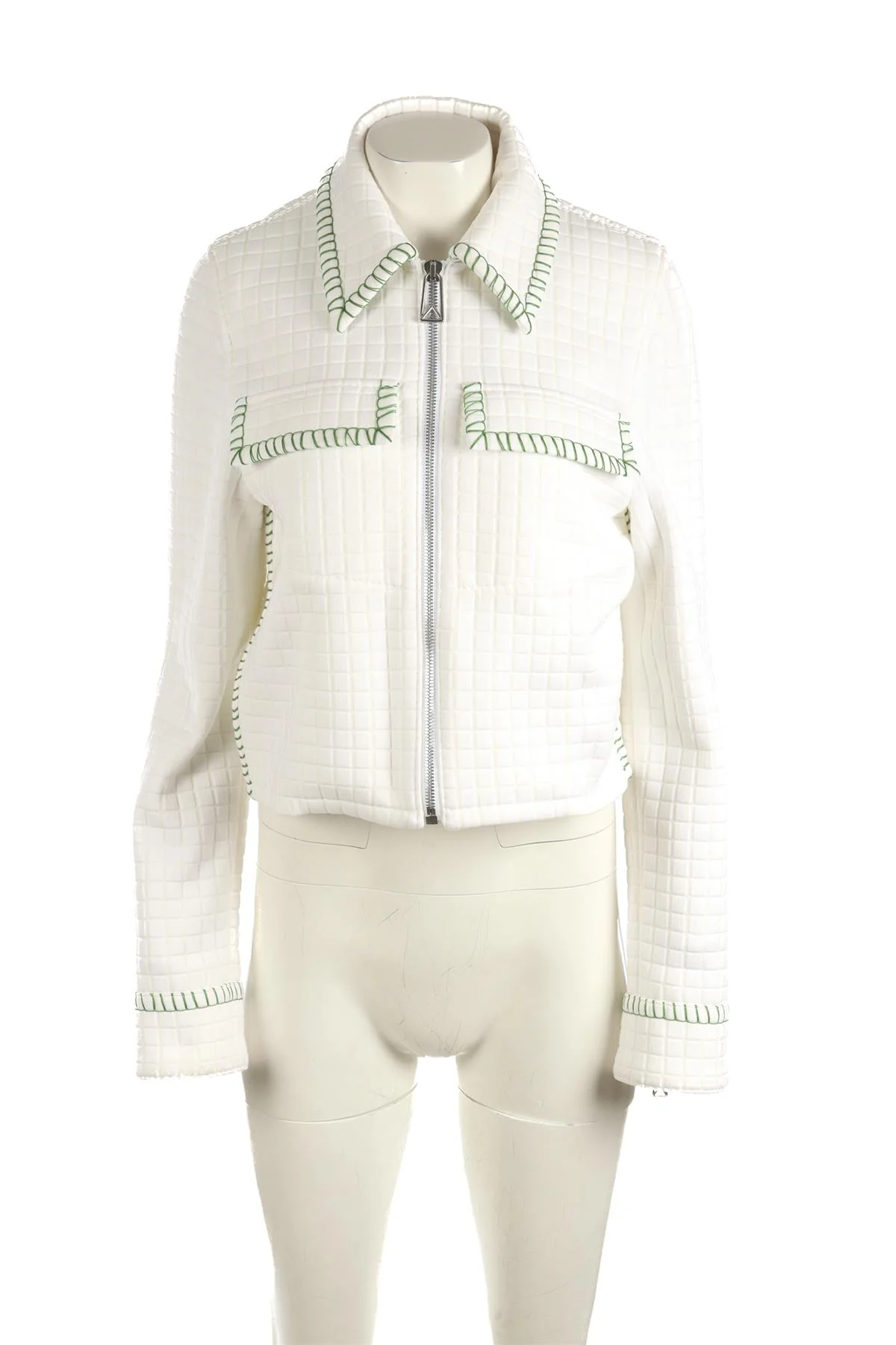 BOTTEGA VENETA WHITE COTTON JACKET IT 42 UK 10 - Image 2