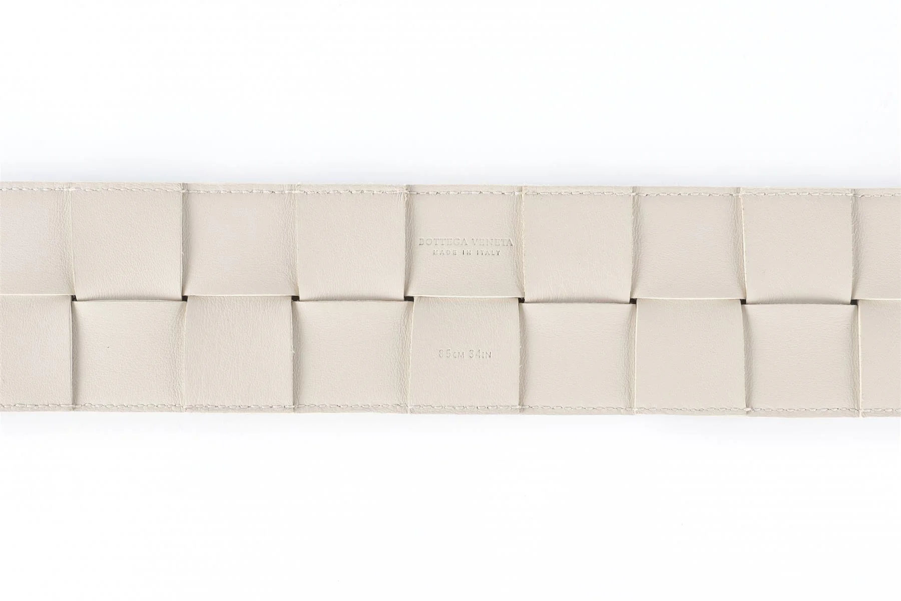 BOTTEGA VENETA WHITE INTRECCIATO LEATHER WAIST BELT 85 CM - Image 6