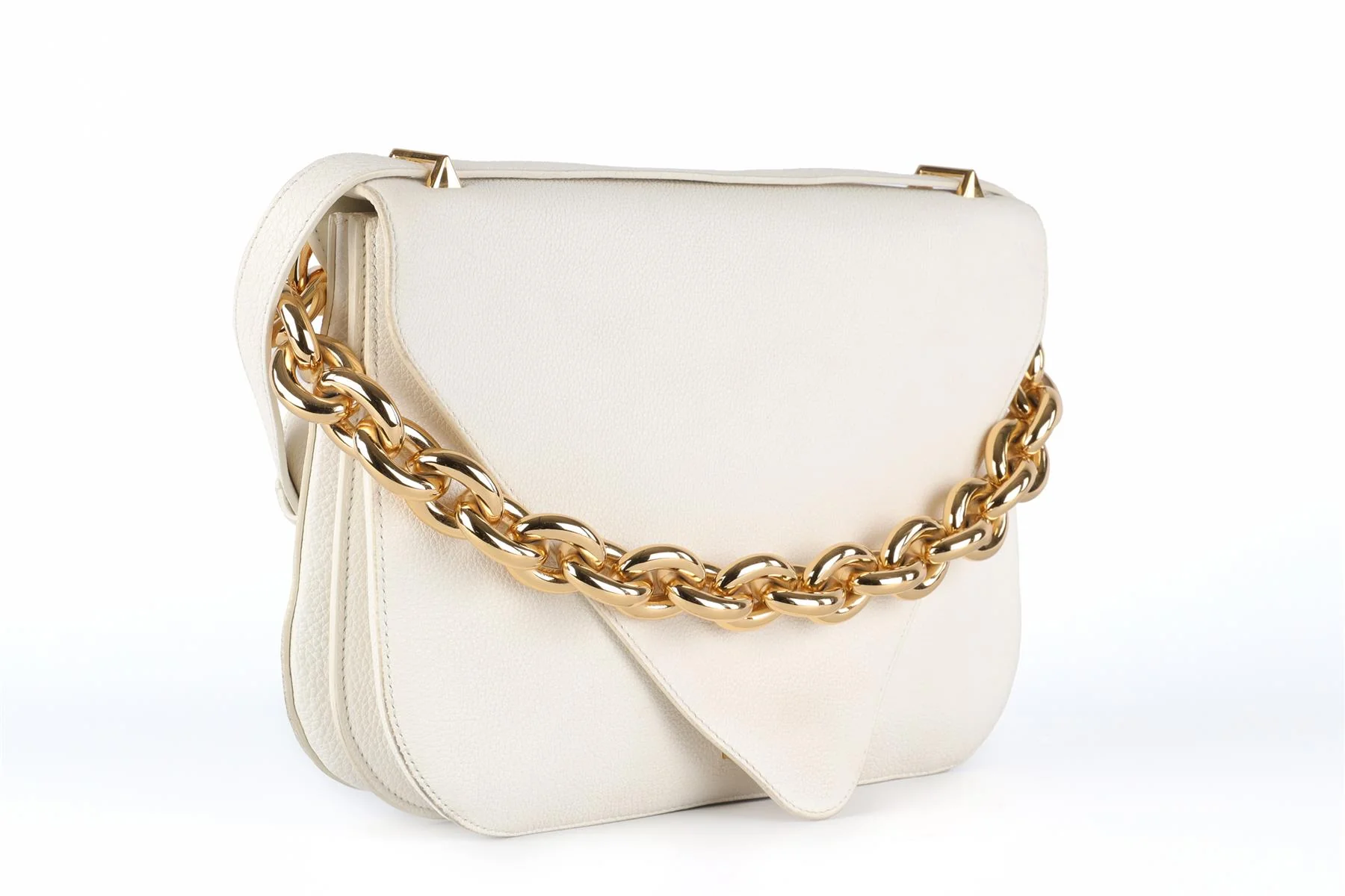 BOTTEGA VENETA WHITE MOUNT MEDIUM LEATHER SHOULDER BAG - Image 4