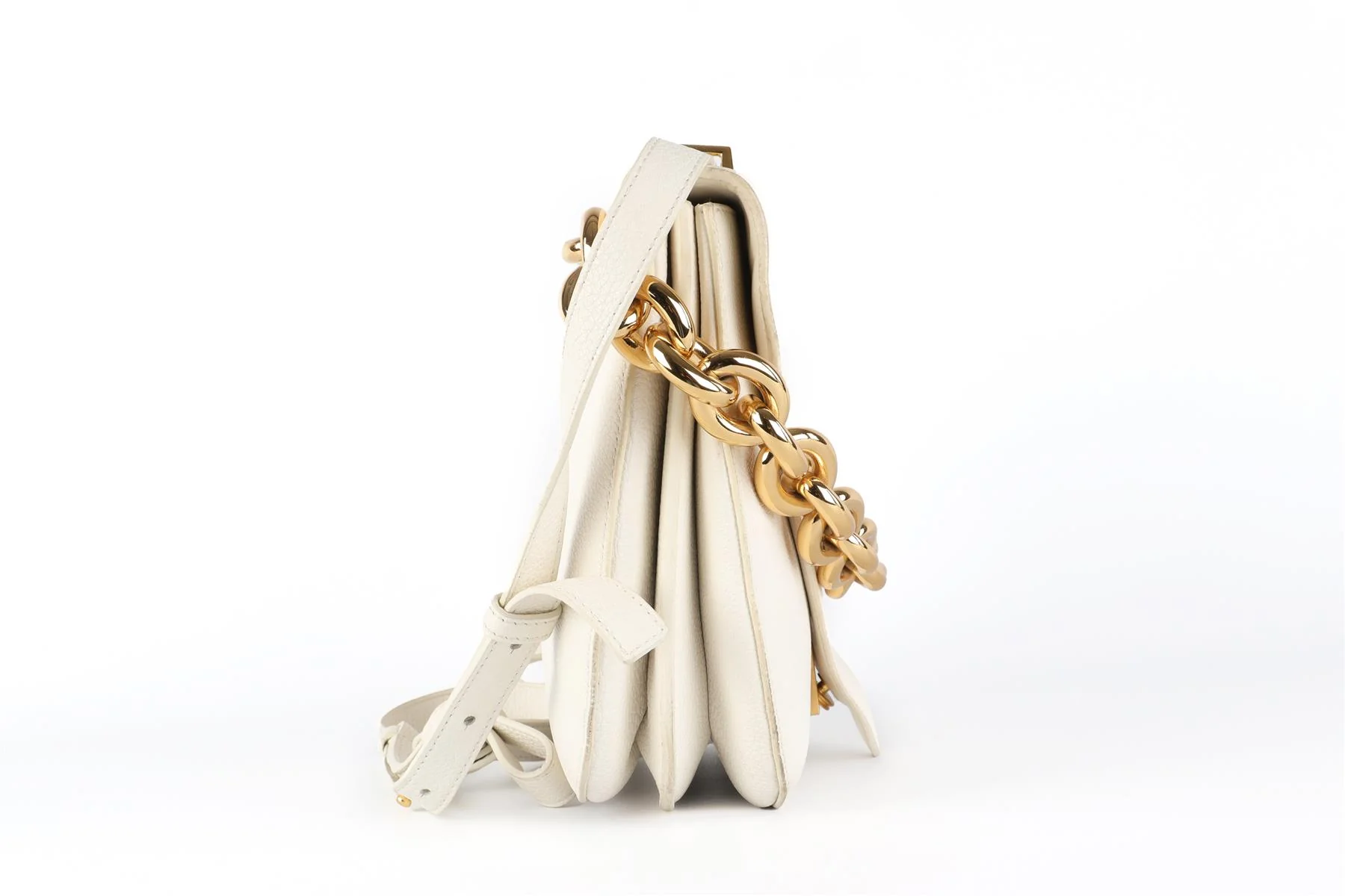 BOTTEGA VENETA WHITE MOUNT MEDIUM LEATHER SHOULDER BAG - Image 5