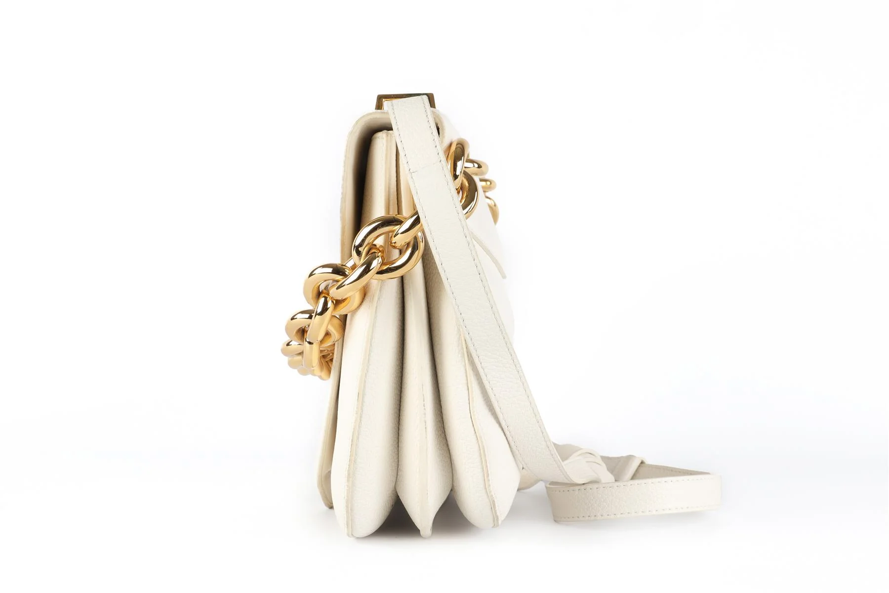 BOTTEGA VENETA WHITE MOUNT MEDIUM LEATHER SHOULDER BAG - Image 6