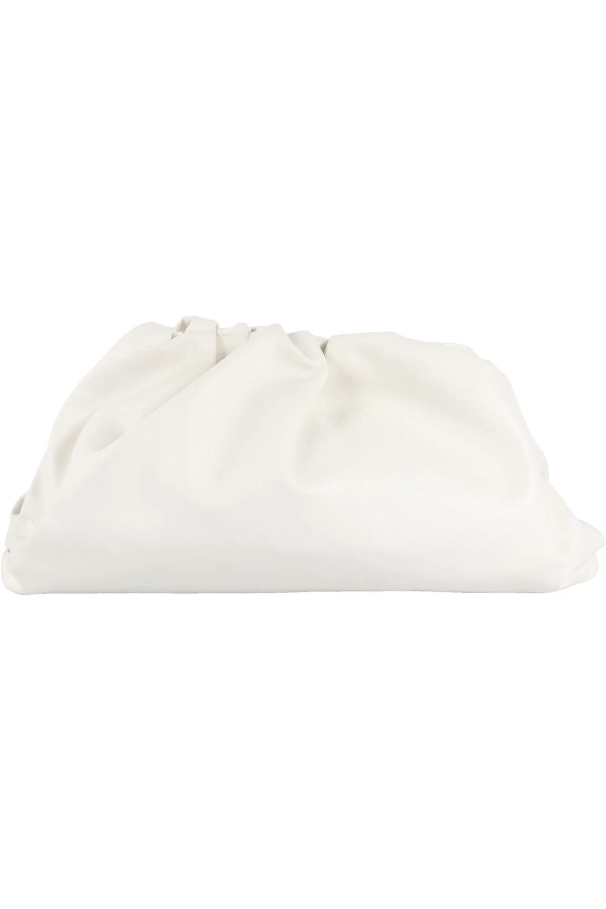 BOTTEGA VENETA WHITE POUCH LARGE LEATHER CLUTCH