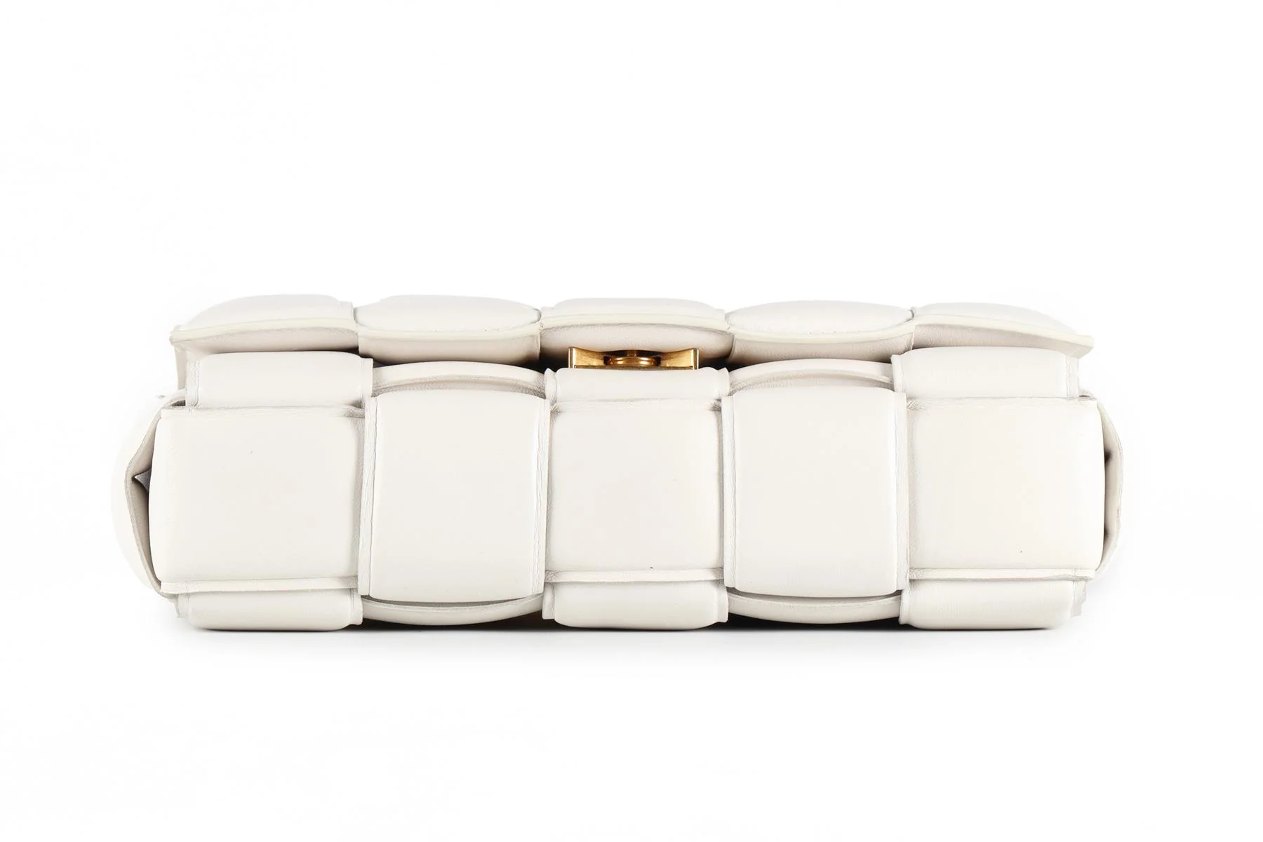 BOTTEGA VENETA WHITE THE CHAIN CASSETTE INTRECCIATO LEATHER SHOULDER BAG - Image 8