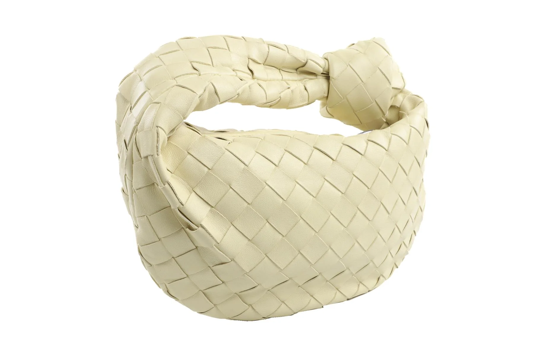 BOTTEGA VENETA YELLOW JODIE MINI INTRECCIATO LEATHER TOTE BAG - Image 3