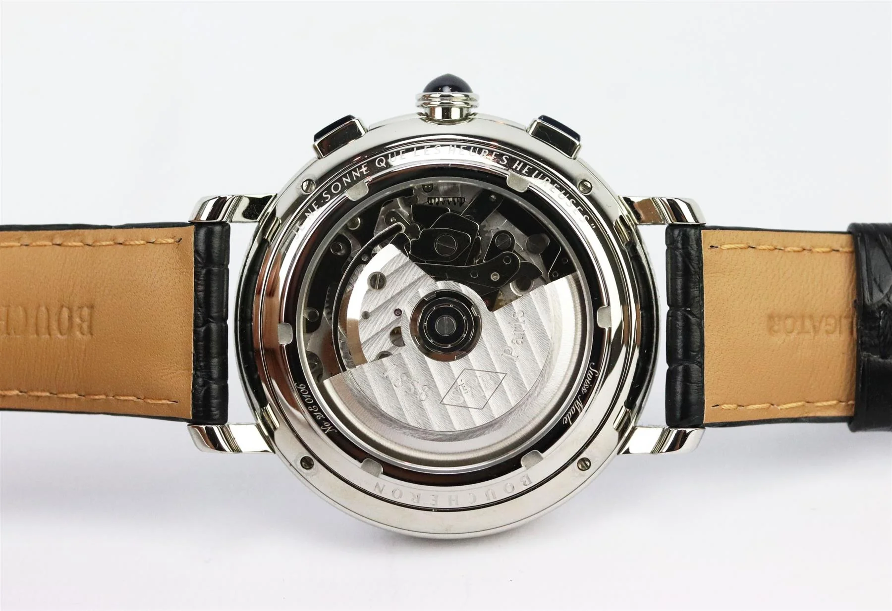 BOUCHERON EPURE 43MM STAINLESS STEEL AND ALLIGATOR WATCH - Image 11