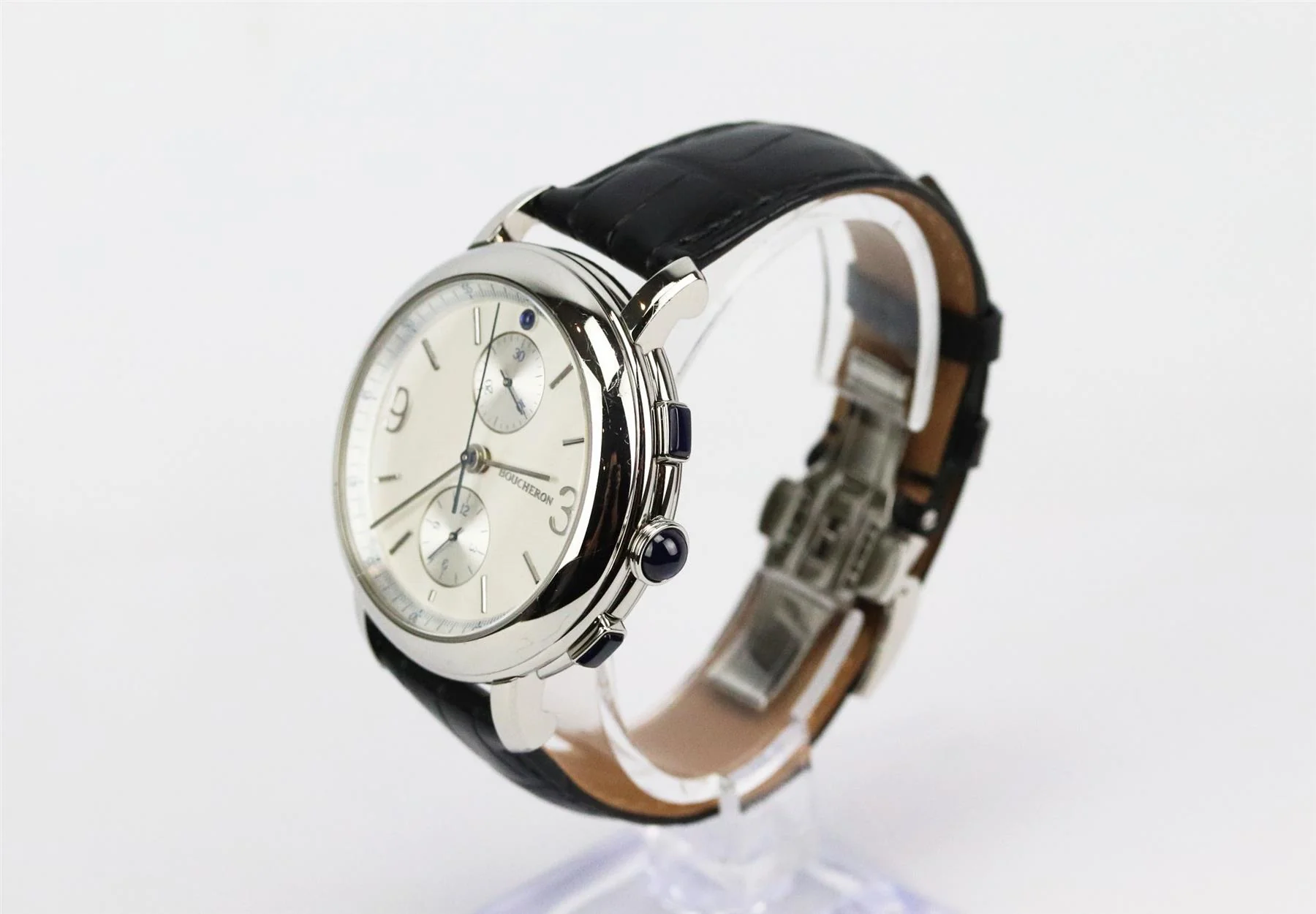 BOUCHERON EPURE 43MM STAINLESS STEEL AND ALLIGATOR WATCH - Image 3