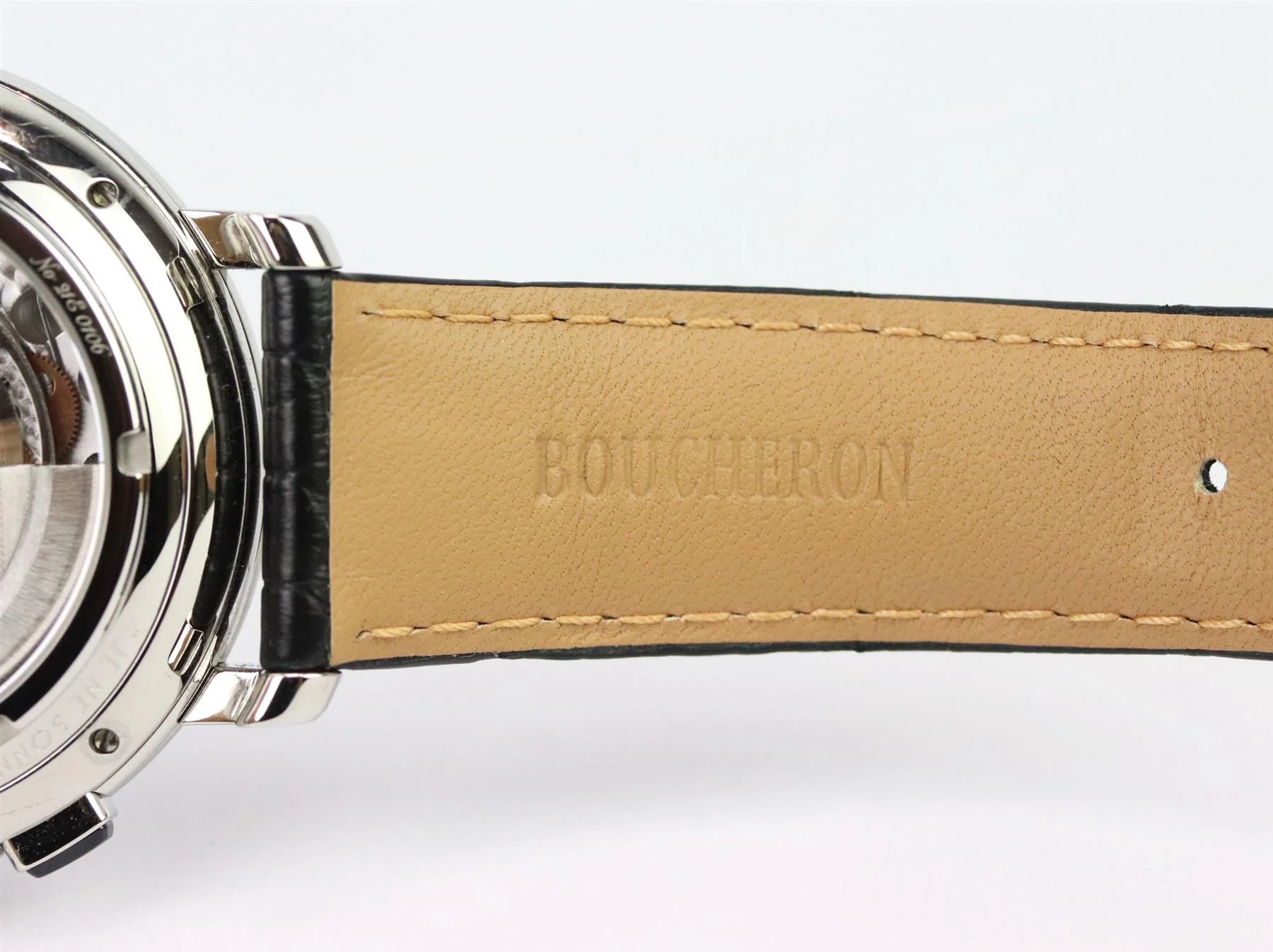BOUCHERON EPURE 43MM STAINLESS STEEL AND ALLIGATOR WATCH - Image 7