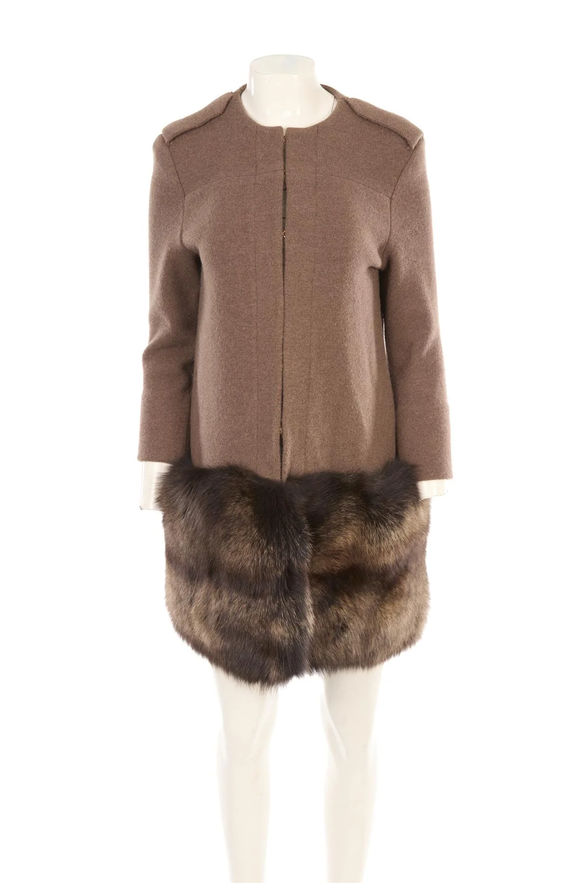 BP STUDIO BROWN FOX FUR COAT MEDIUM - Image 2