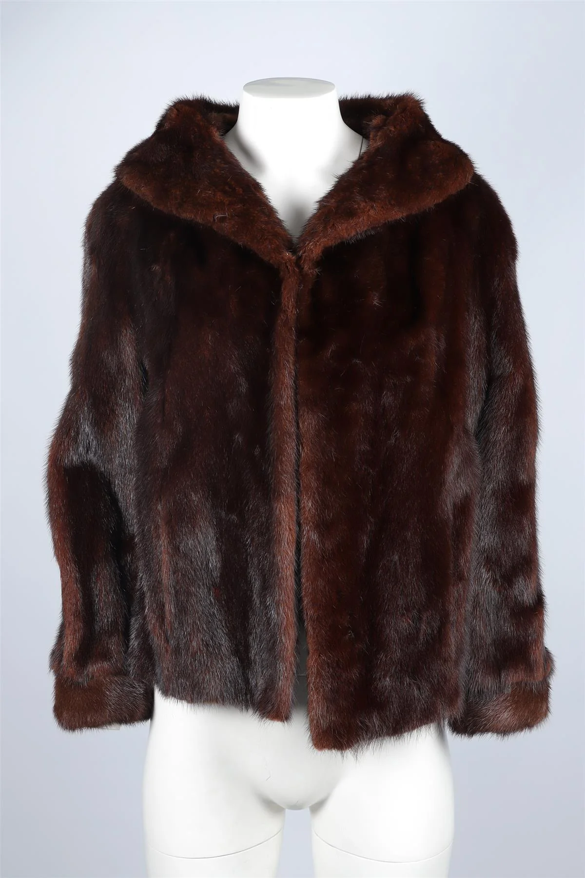 BRAND UNKNOWN BROWN MINK FUR JACKET MEDIUM - Image 2