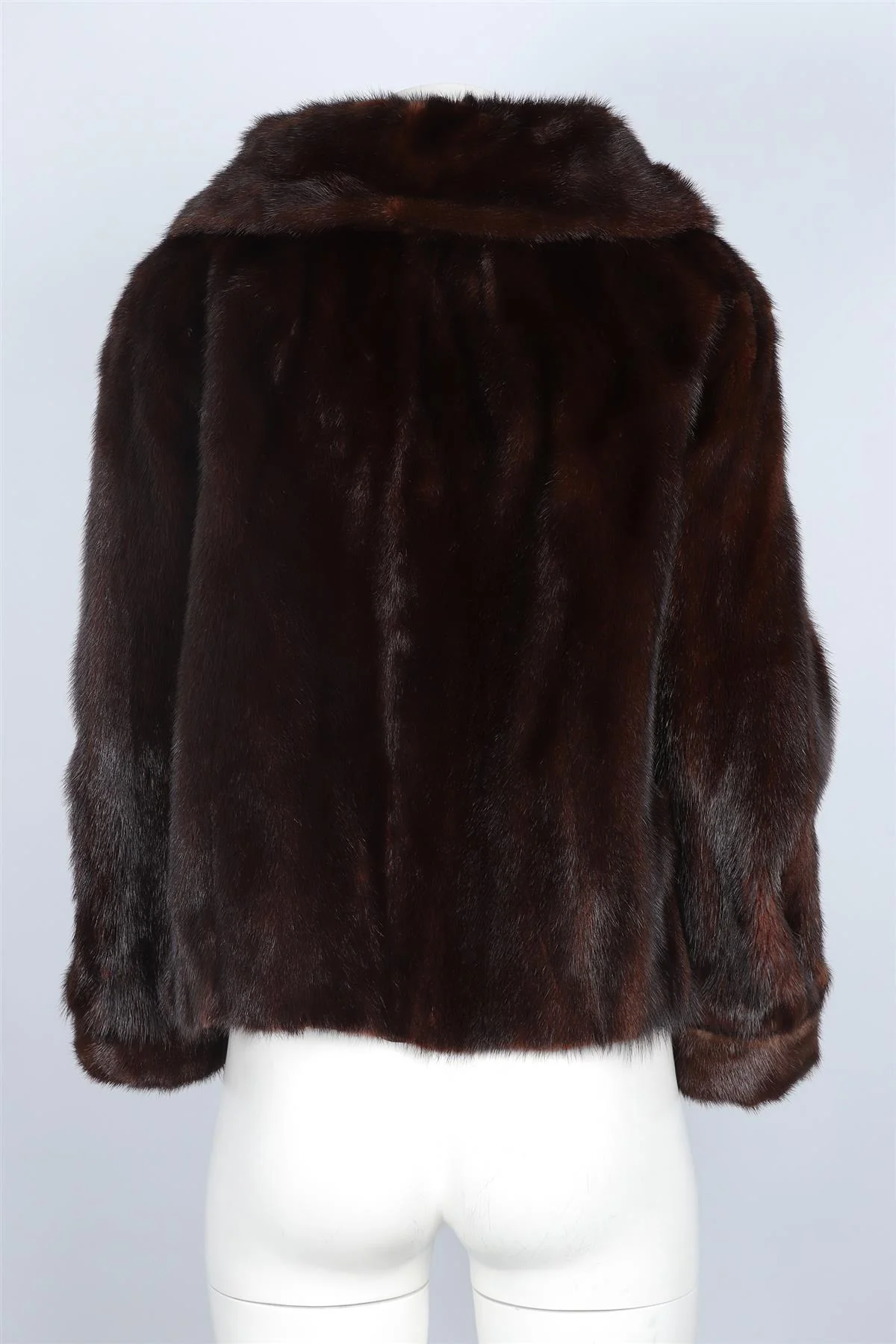 BRAND UNKNOWN BROWN MINK FUR JACKET MEDIUM - Image 4