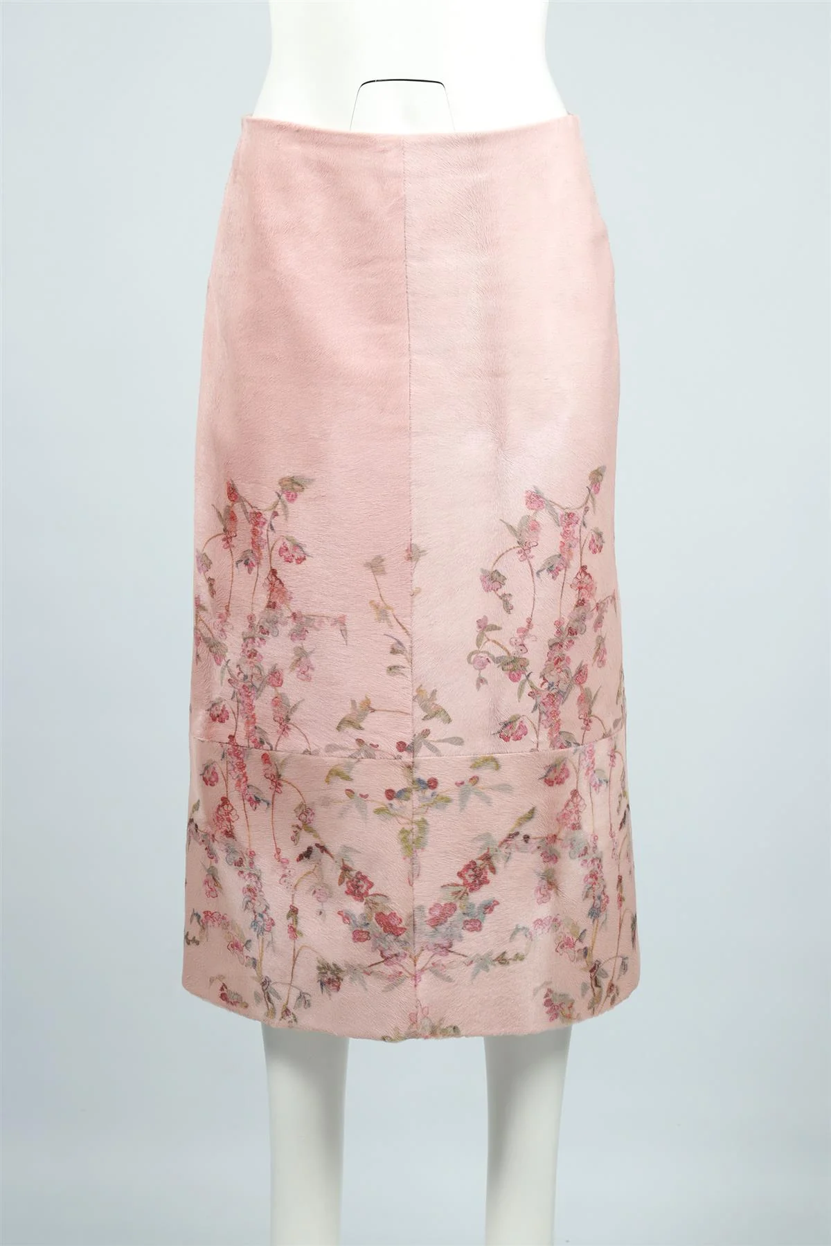BRANDON MAXWELL PINK CALF HAIR MIDI SKIRT US 8 UK 12 - Image 2