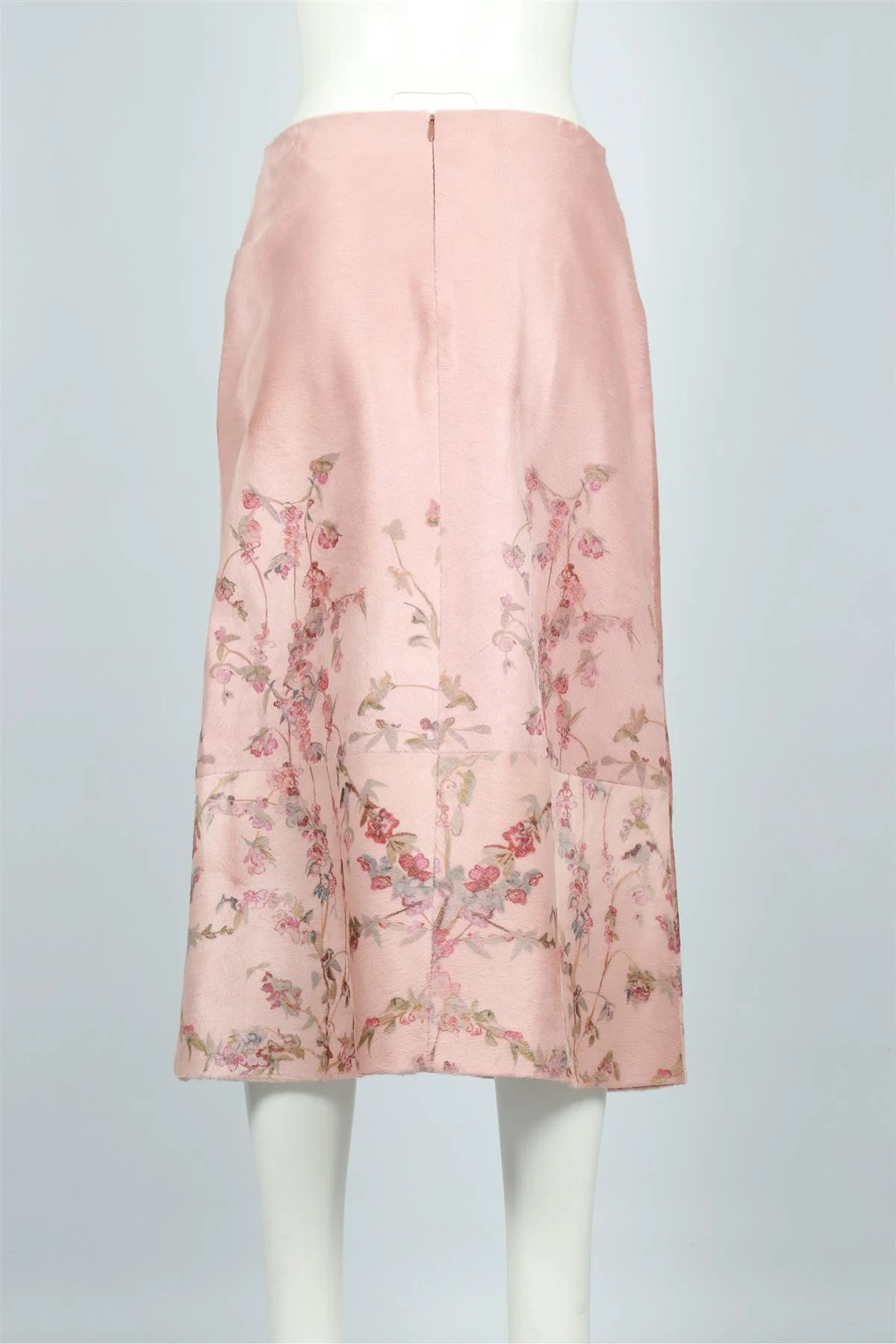 BRANDON MAXWELL PINK CALF HAIR MIDI SKIRT US 8 UK 12 - Image 4