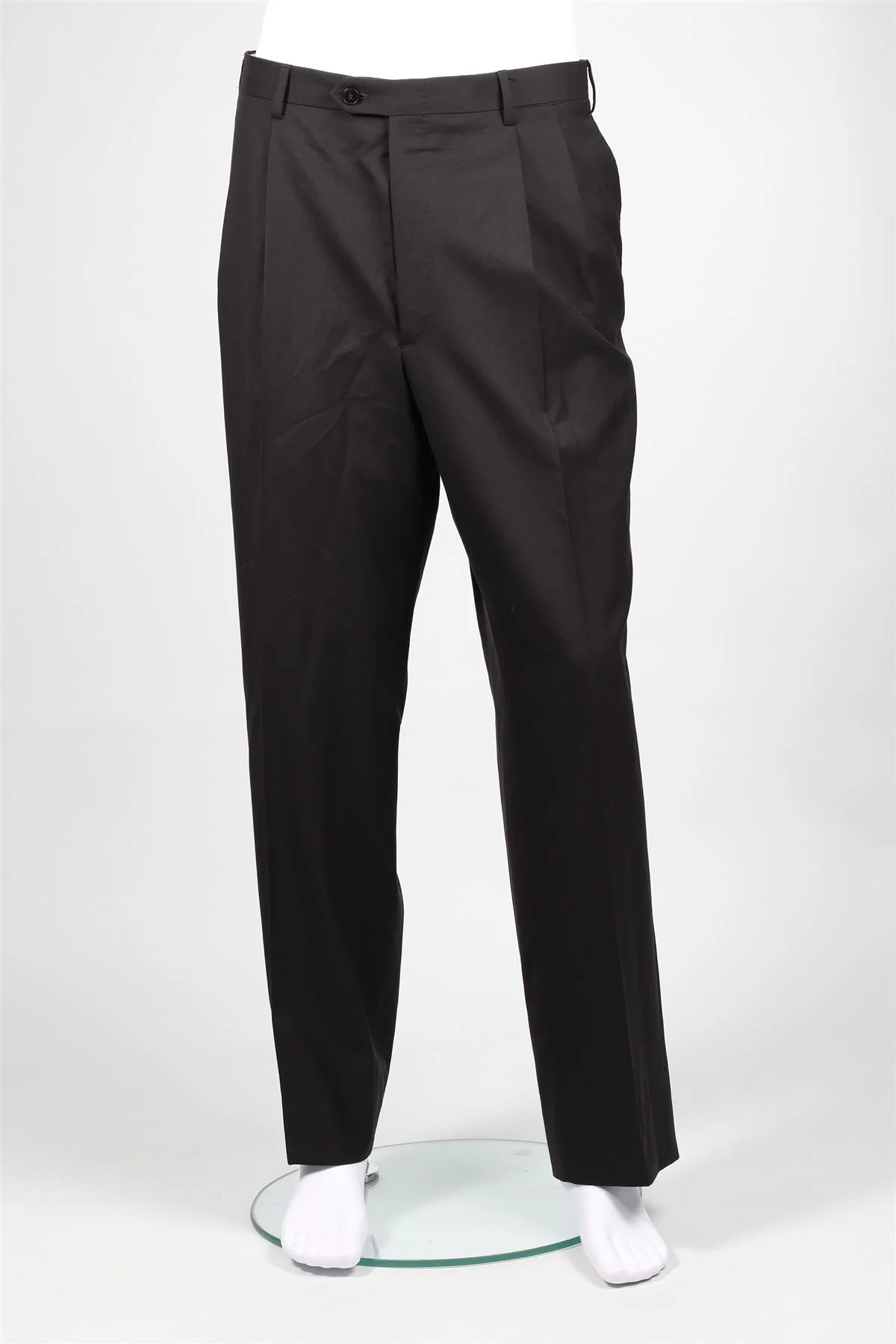 BRIONI BLACK MEN'S WOOL STRAIGHT LEG PANTS W 38 - Image 2