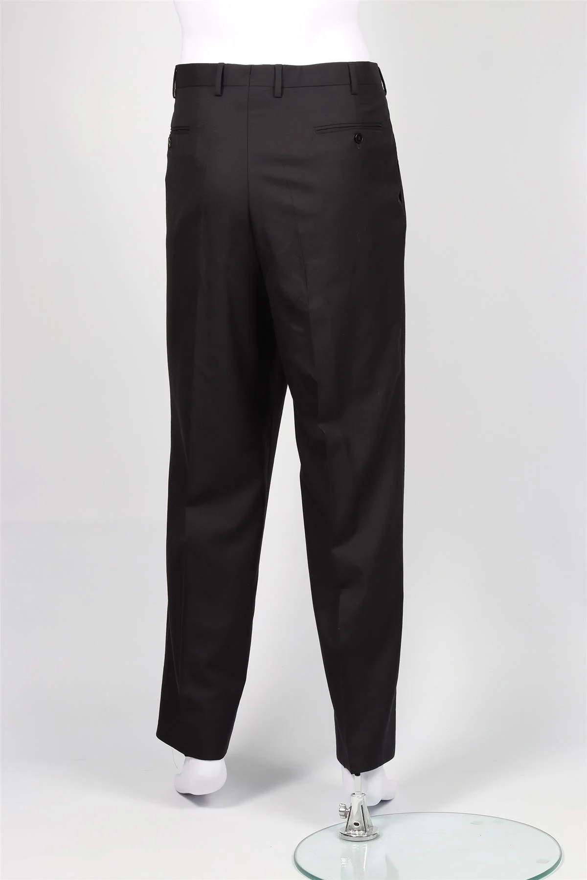 BRIONI BLACK MEN'S WOOL STRAIGHT LEG PANTS W 38 - Image 4