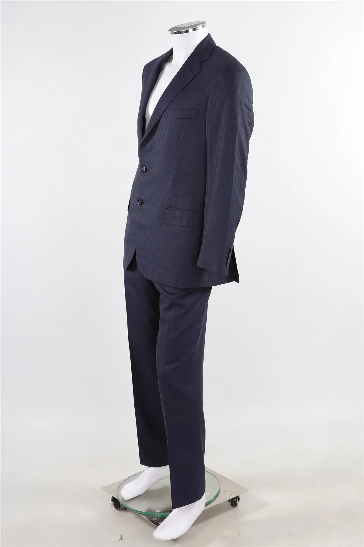 BRONI NAVY BLUE MEN'S CASHMERE TWO PIECE SUIT IT 50 UK/US 40 - Image 3