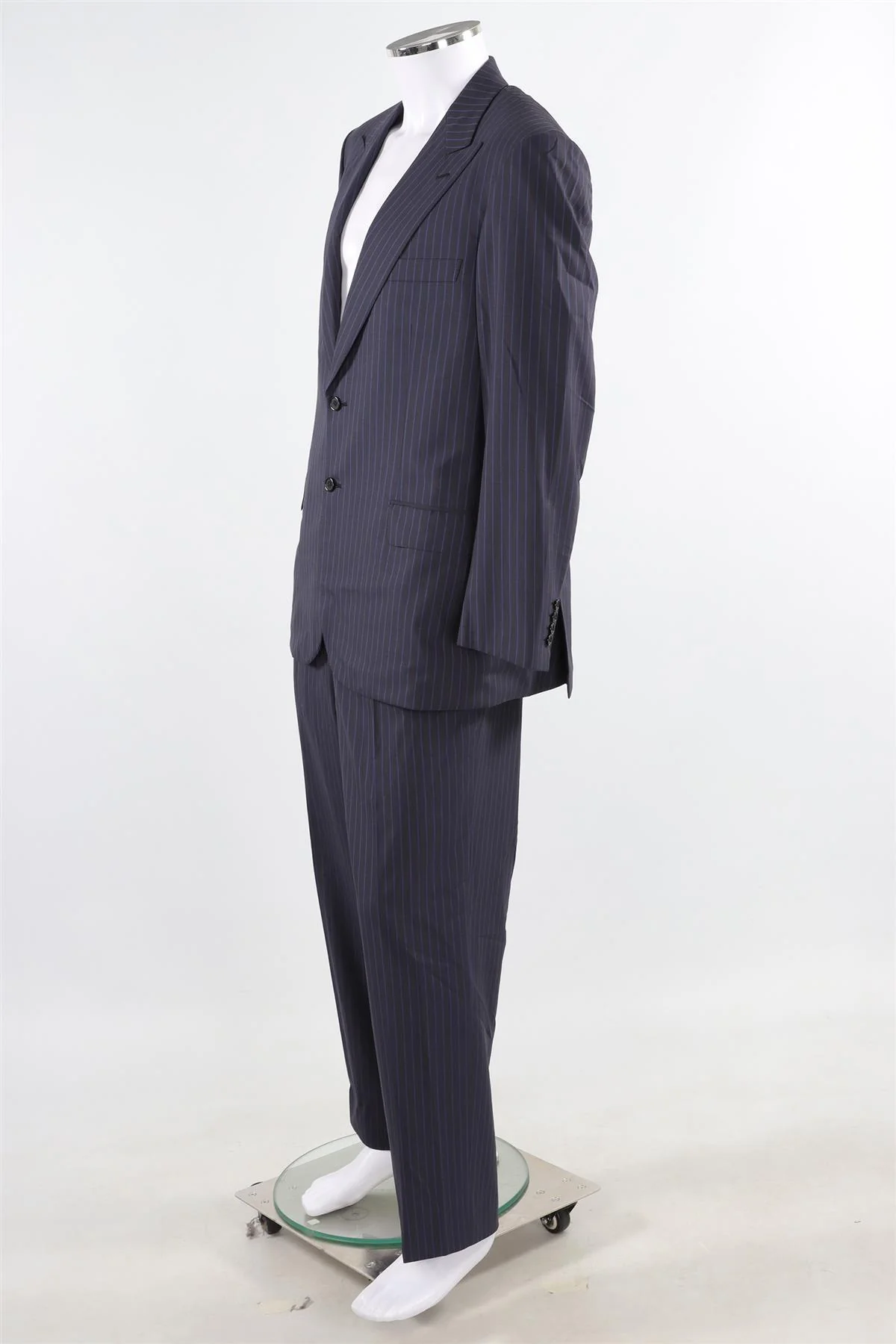 BRONI SUPER150S NAVY BLUE MEN'S WOOL TWO PIECE SUIT IT 52 UK/US 42 - Image 3