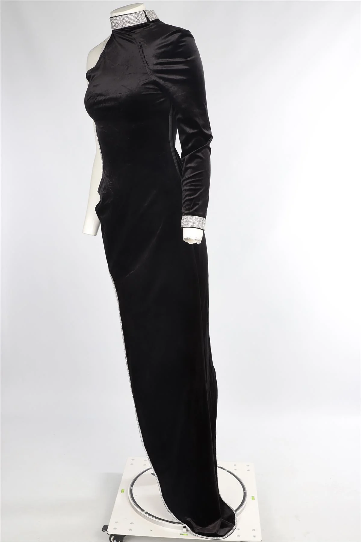 BRONX AND BANCO BLACK VELVET MAXI DRESS MEDIUM - Image 3