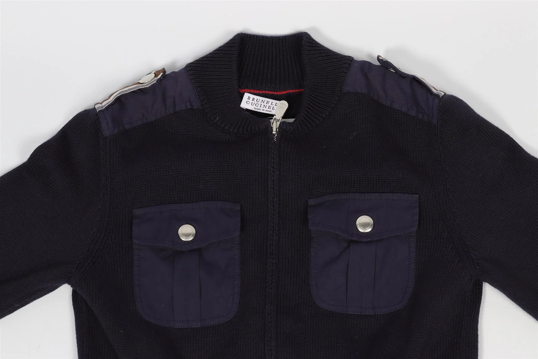BRUNELLO CUCINELLI BLUE KIDS BOYS COTTON CARDIGAN 8 YEARS - Image 3