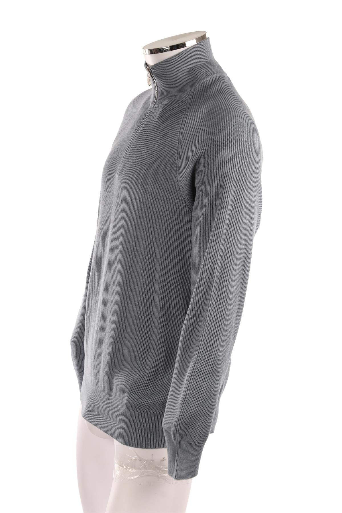 BRUNELLO CUCINELLI BLUE MEN'S COTTON SWEATER IT 50 - Image 3