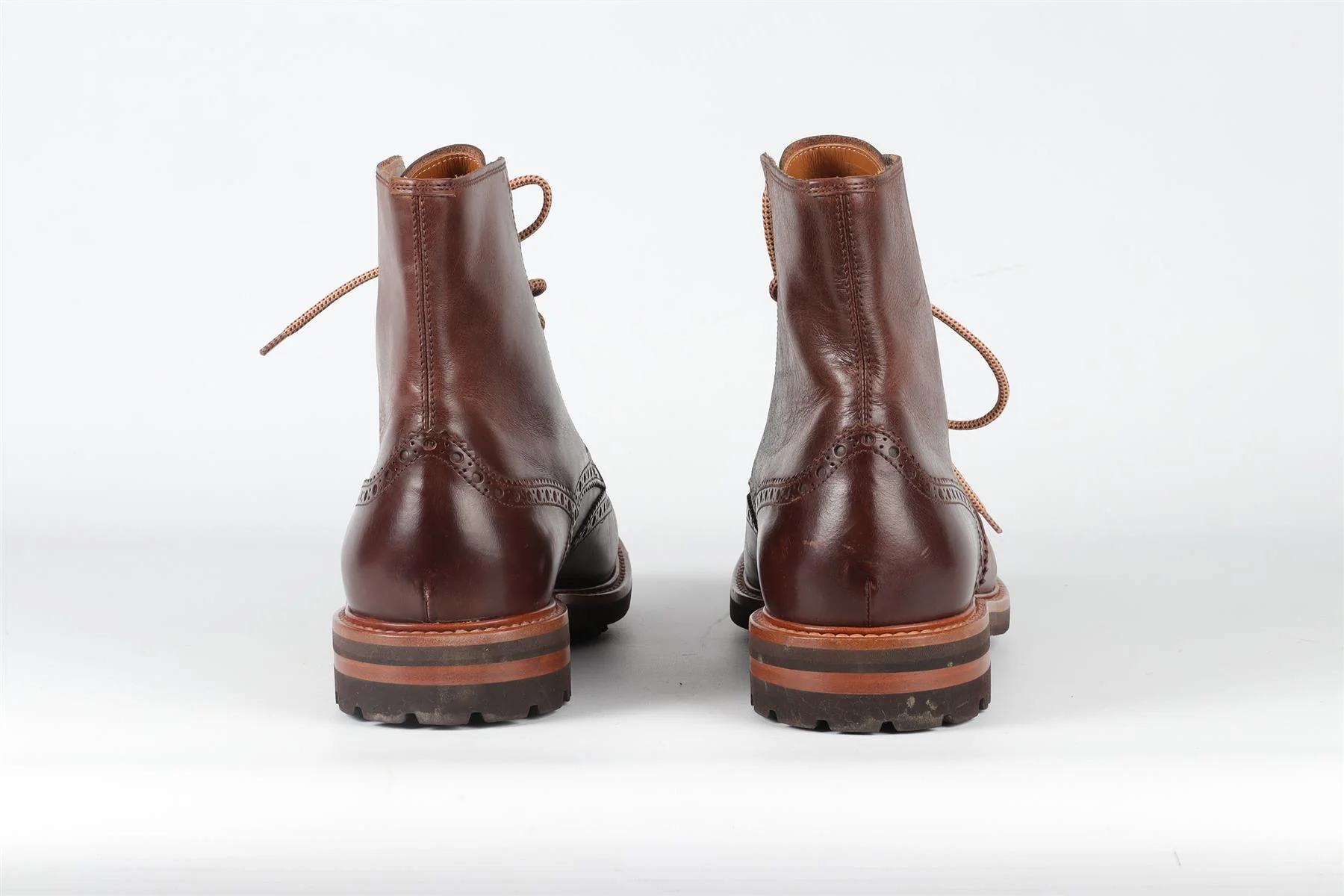 BRUNELLO CUCINELLI BROWN MEN'S LEATHER BOOTS EU 44 UK 10 US 11 - Image 5