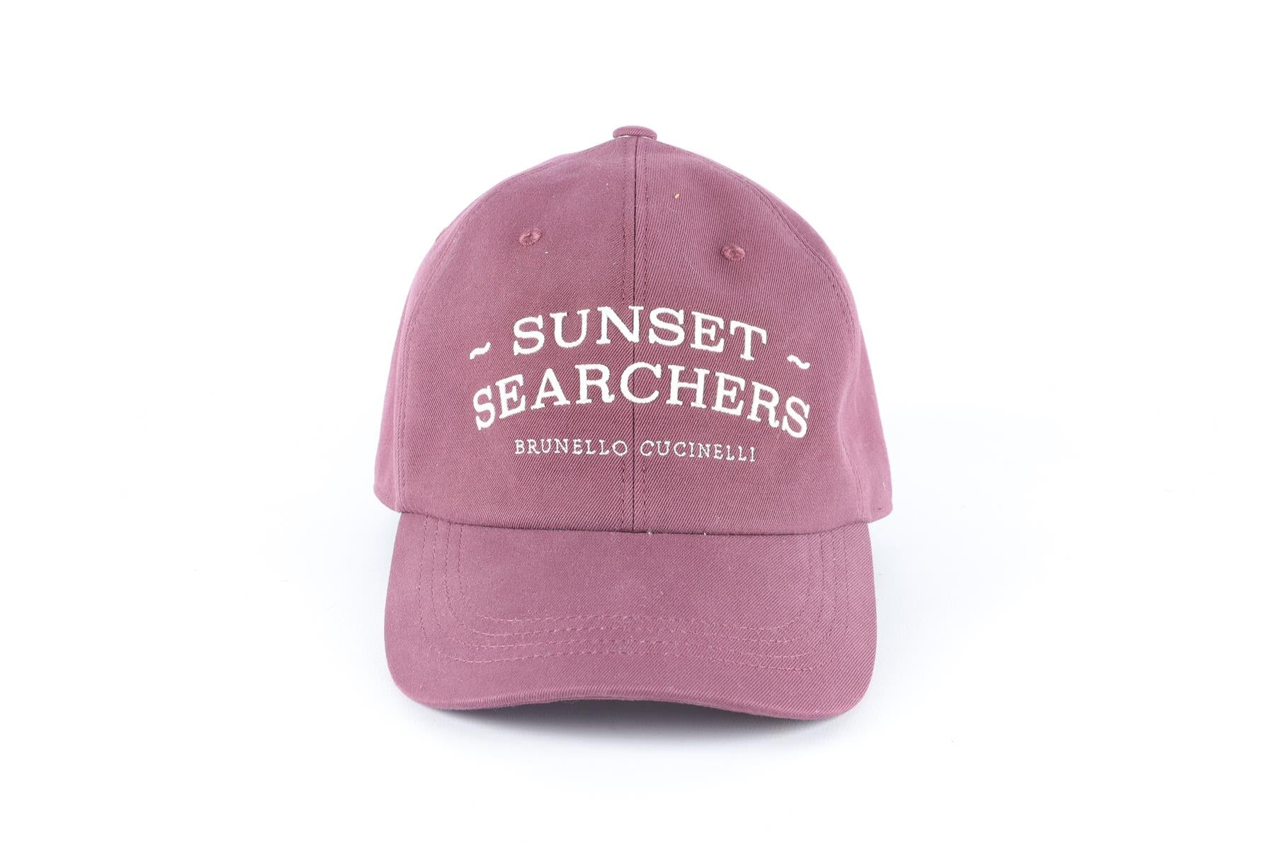 BRUNELLO CUCINELLI BURGUNDY MEN'S COTTON BASEBALL CAP ONE SIZE - Image 3