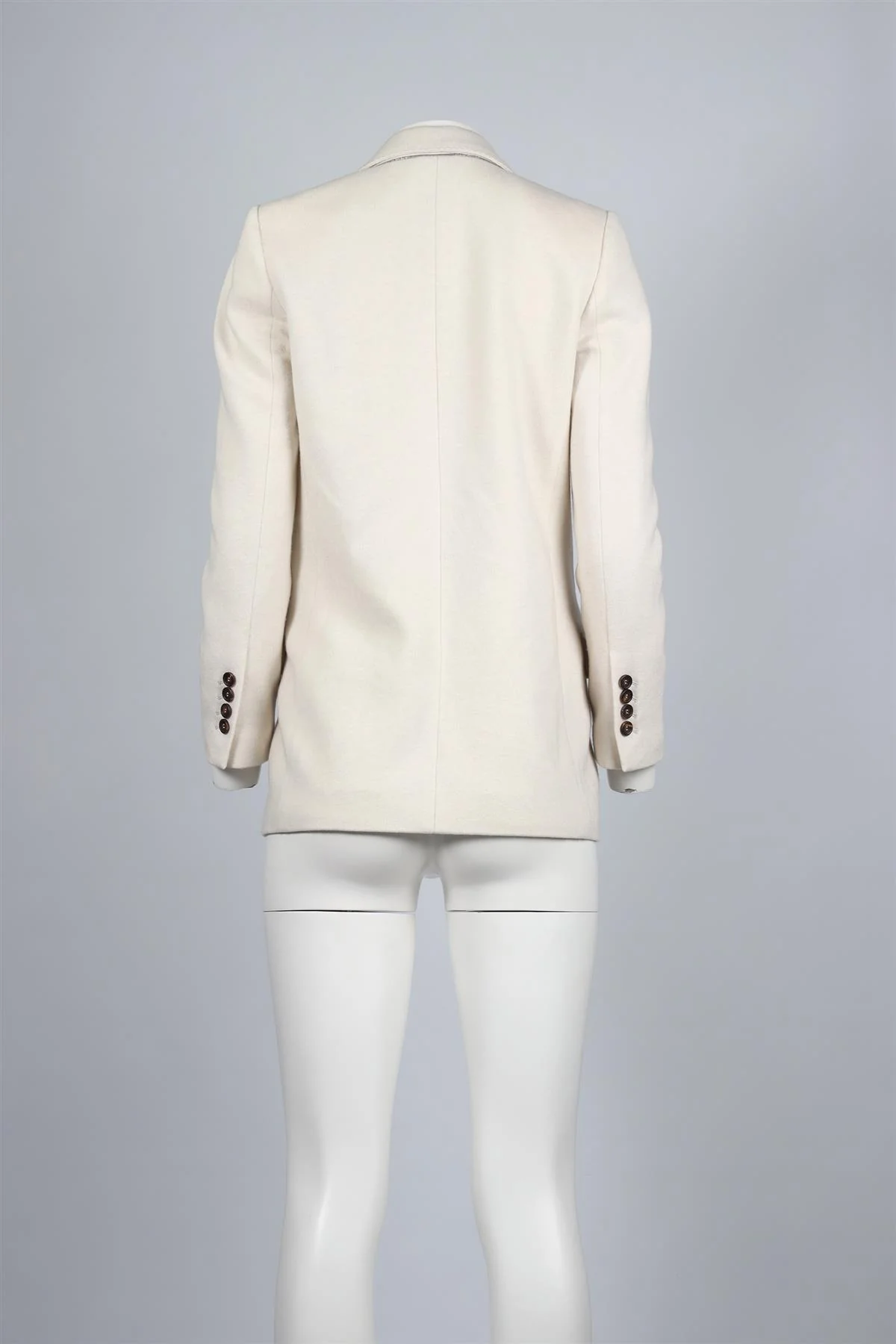 BRUNELLO CUCINELLI CREAM CASHMERE BLEND BLAZER IT 38 UK 6 - Image 4