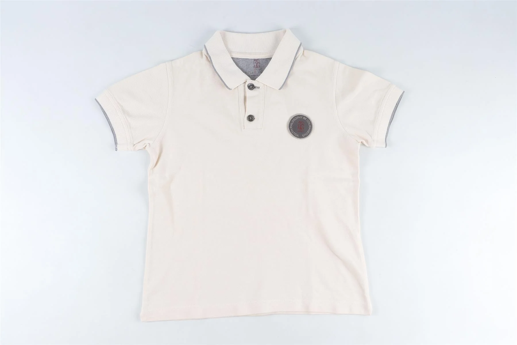 BRUNELLO CUCINELLI CREAM KIDS BOYS POLO SHIRT 6 YEARS - Image 2
