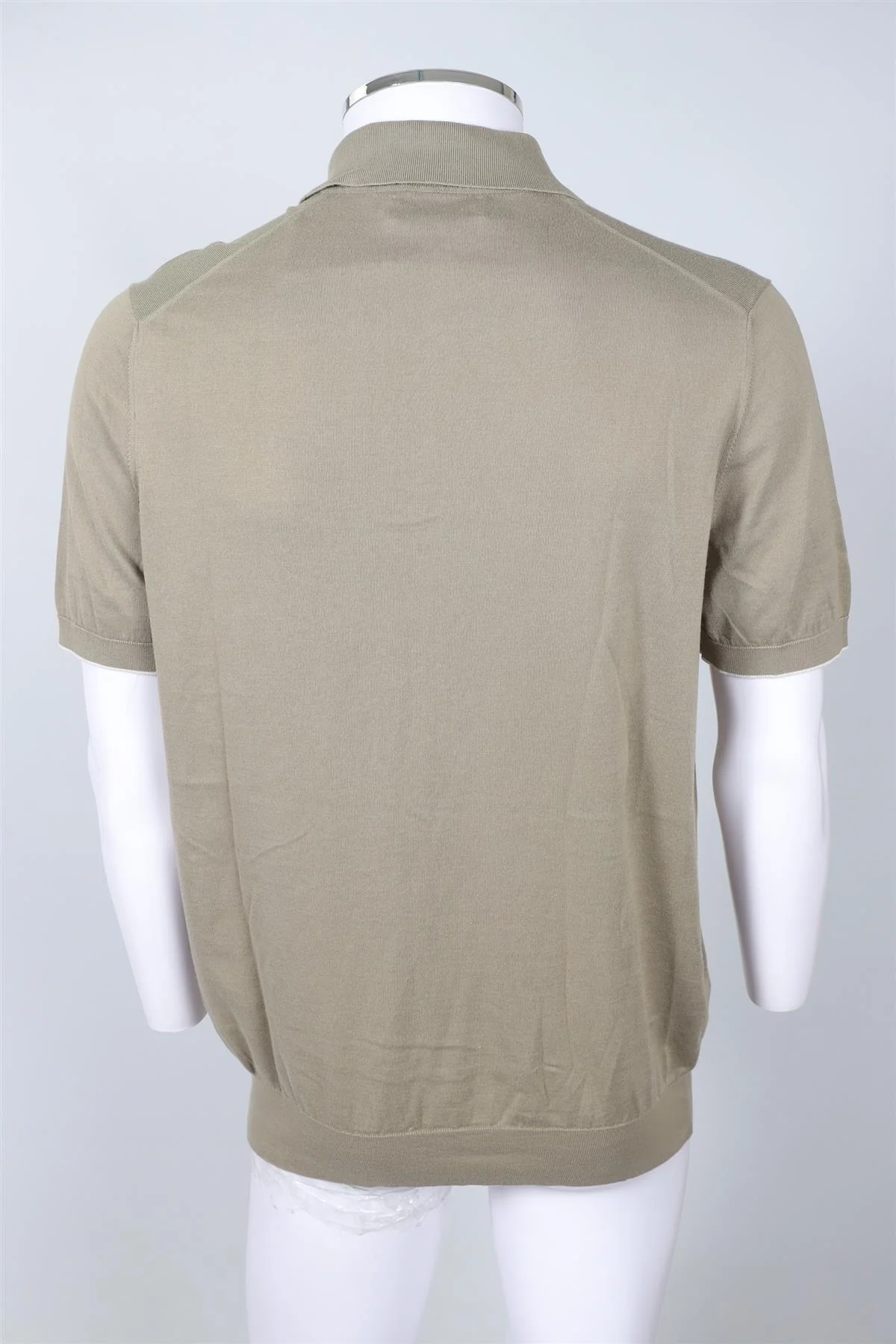 BRUNELLO CUCINELLI GREEN MEN'S COTTON POLO SHIRT IT 54 UK 44 - Image 4