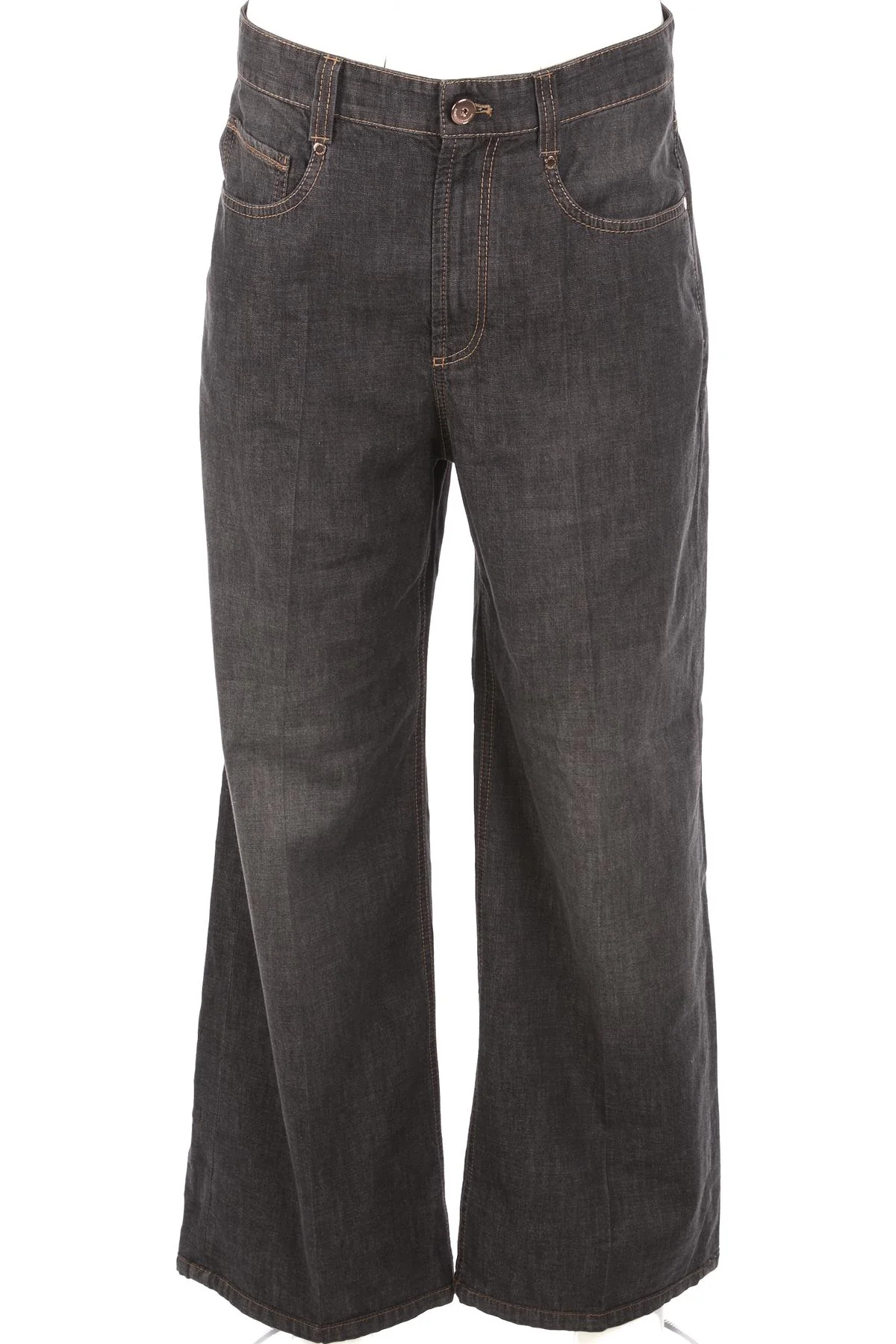 BRUNELLO CUCINELLI GREY HIGH RISE WIDE LEG JEANS IT 40 UK 8