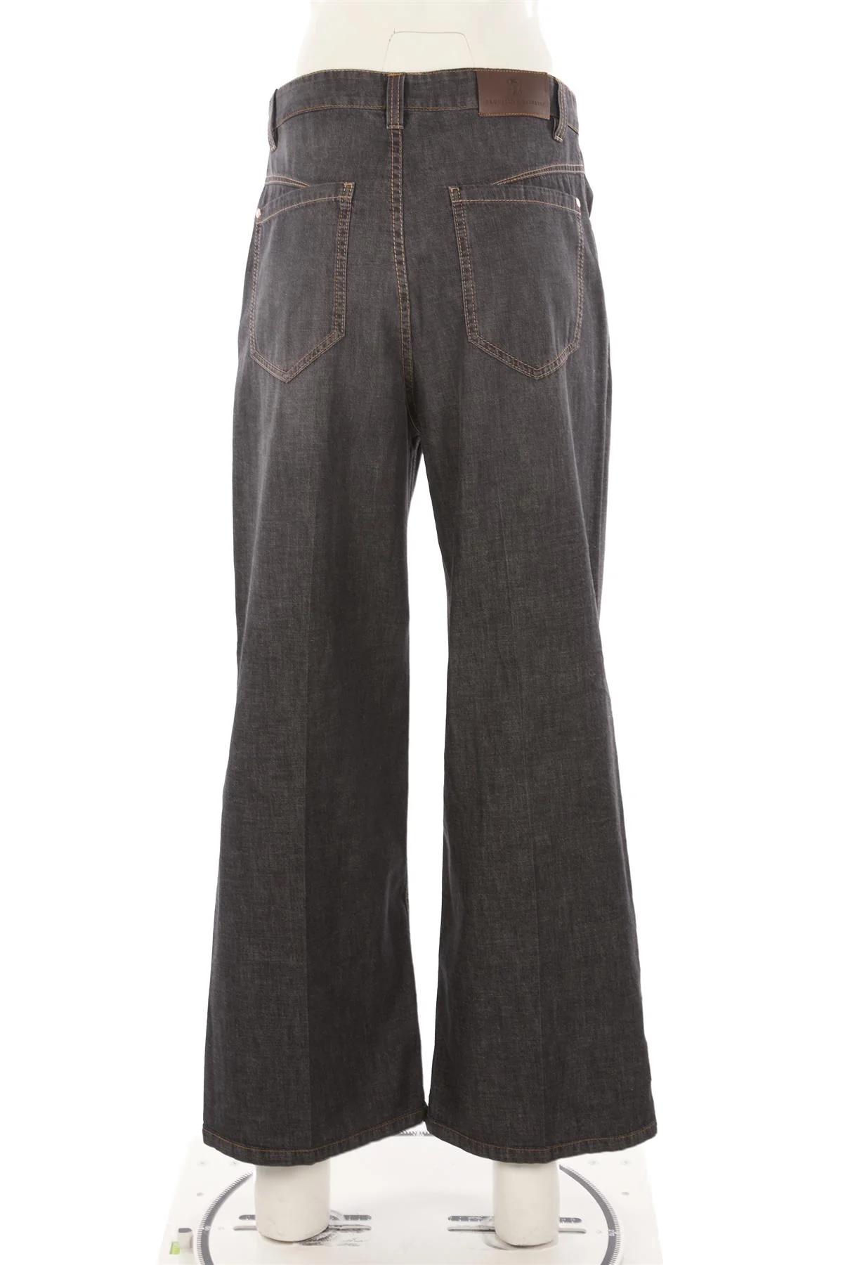 BRUNELLO CUCINELLI GREY HIGH RISE WIDE LEG JEANS IT 40 UK 8 - Image 4