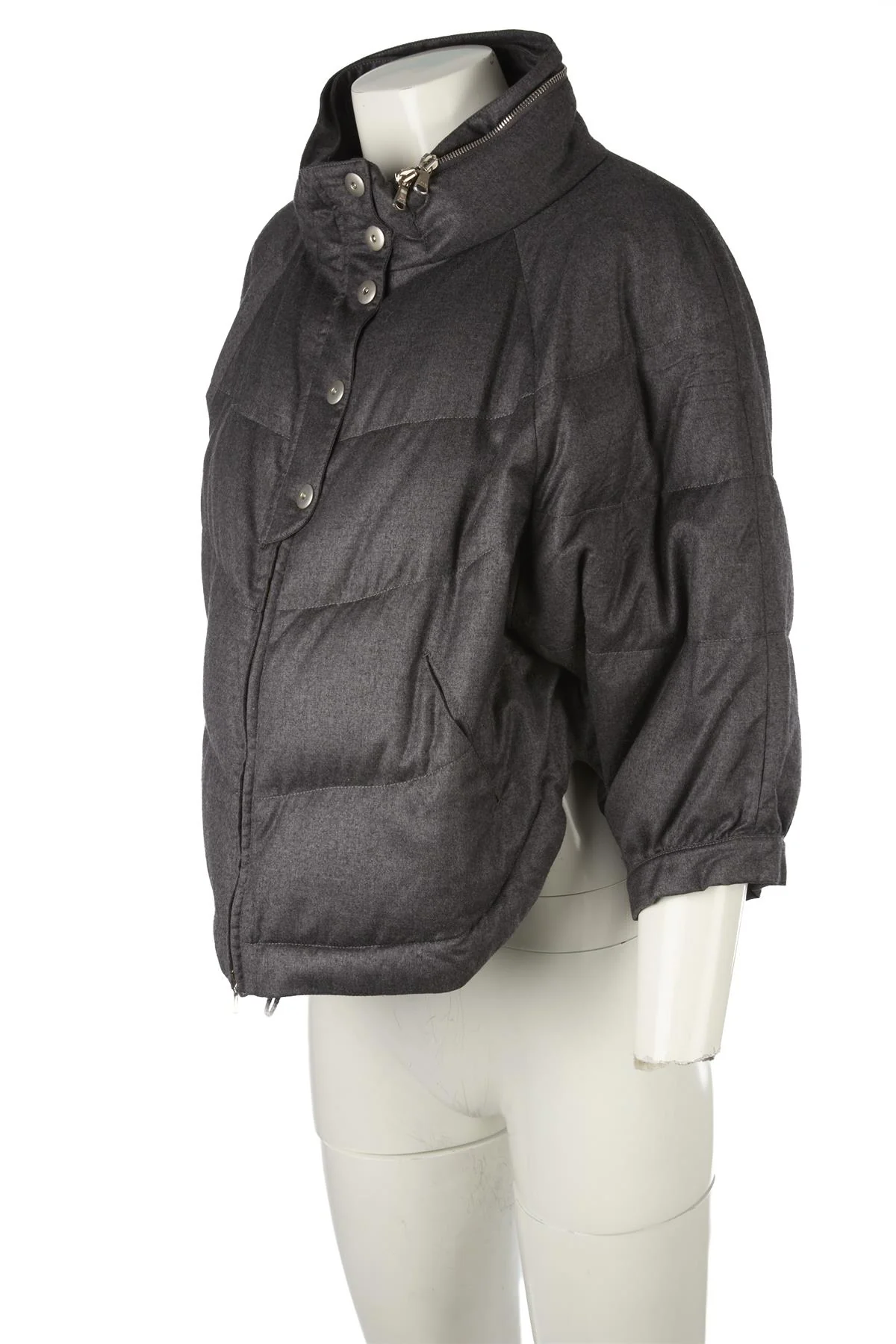 BRUNELLO CUCINELLI GREY PADDED DOWN JACKET IT 40 UK 8 - Image 3