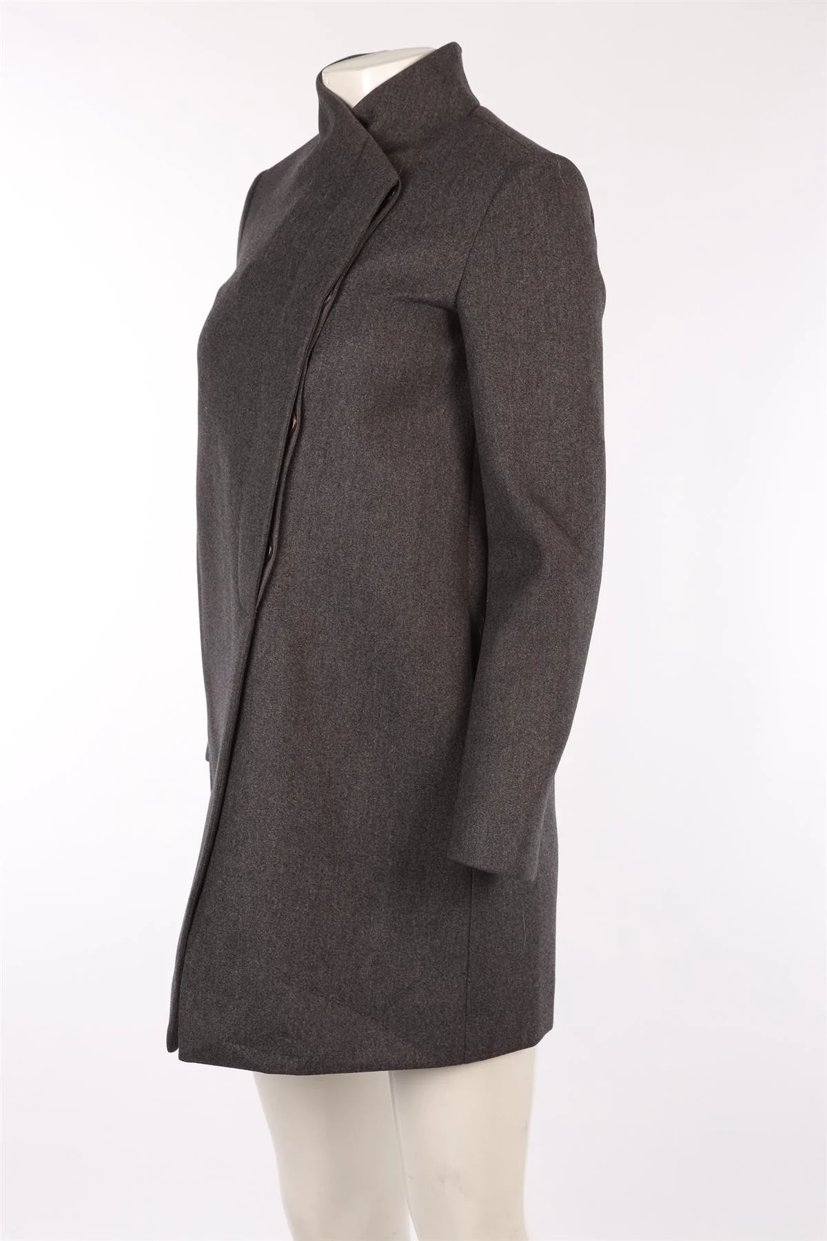 BRUNELLO CUCINELLI GREY WOOL COAT IT 40 UK 8 - Image 3