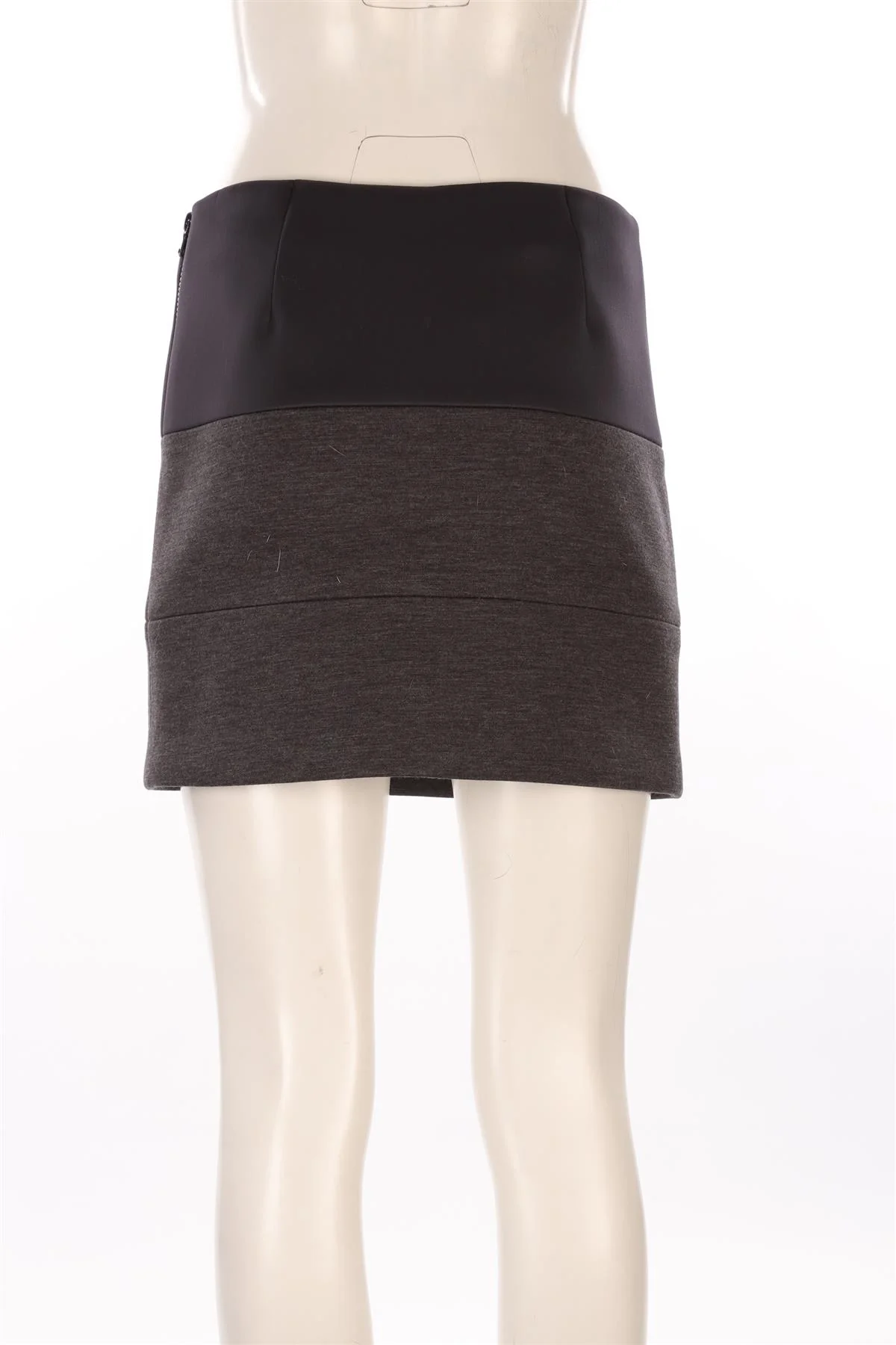 BRUNELLO CUCINELLI GREY WOOL MINI SKIRT IT 40 UK 8 - Image 4
