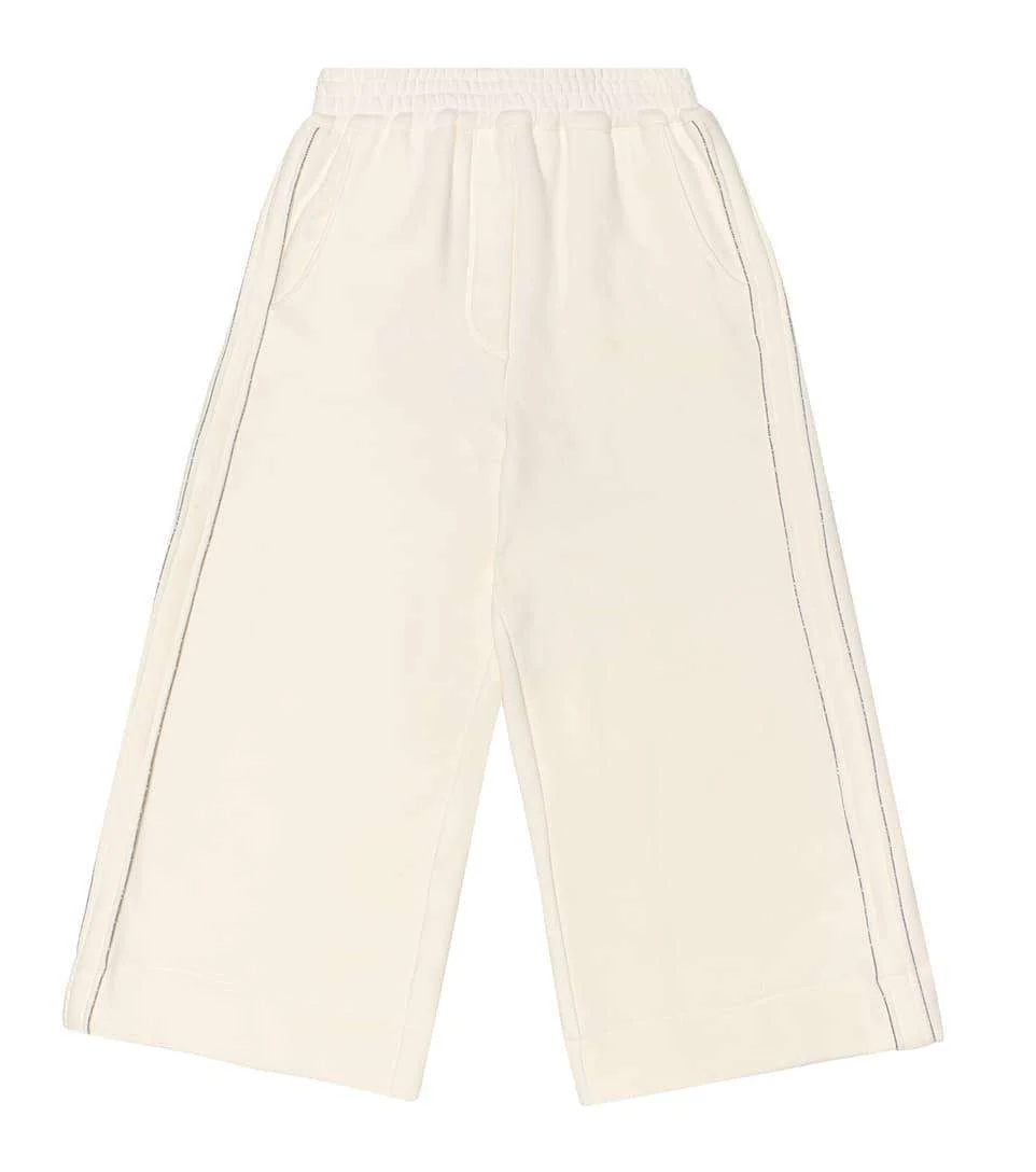 BRUNELLO CUCINELLI KIDS GIRLS EMBELLISHED COTTON TRACK PANTS 6 YEARS