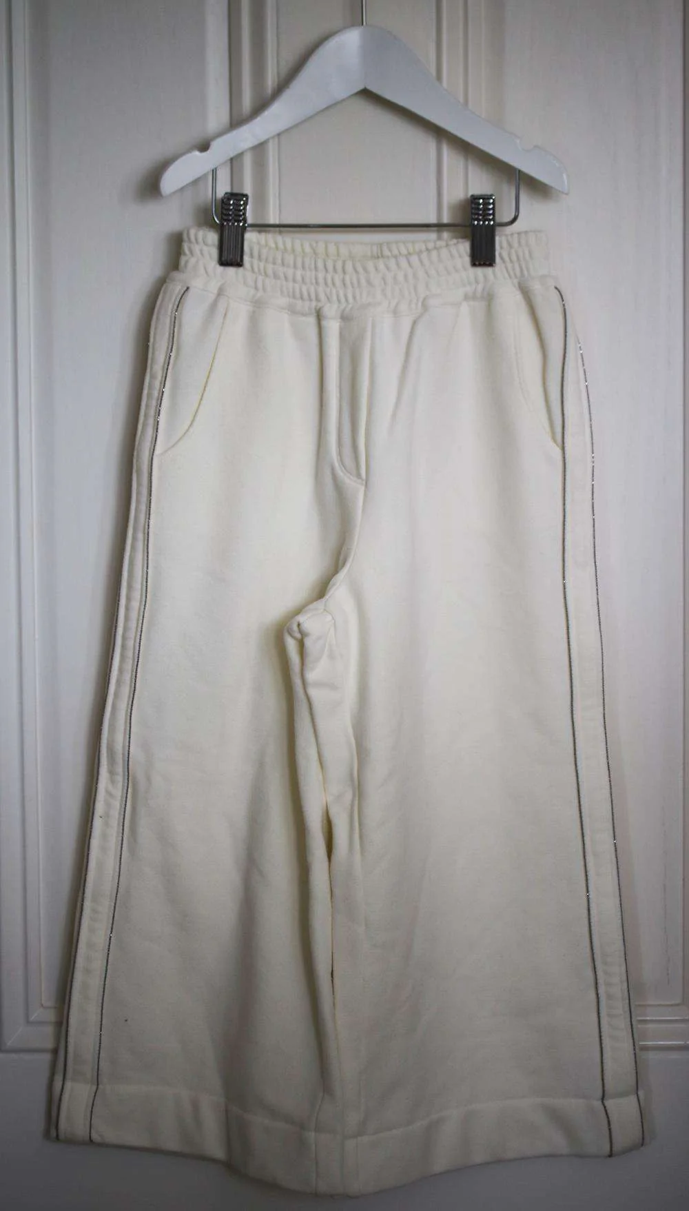 BRUNELLO CUCINELLI KIDS GIRLS EMBELLISHED COTTON TRACK PANTS 6 YEARS - Image 2