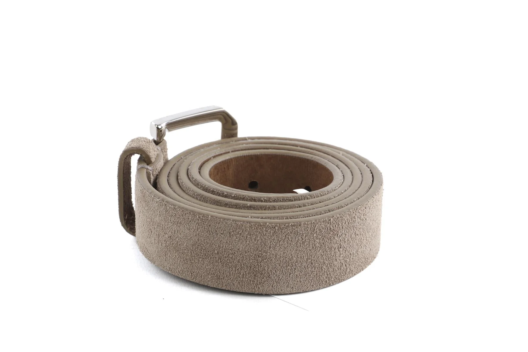 BRUNELLO CUCINELLI TAUPE MEN'S SUEDE BELT 105CM - Image 5