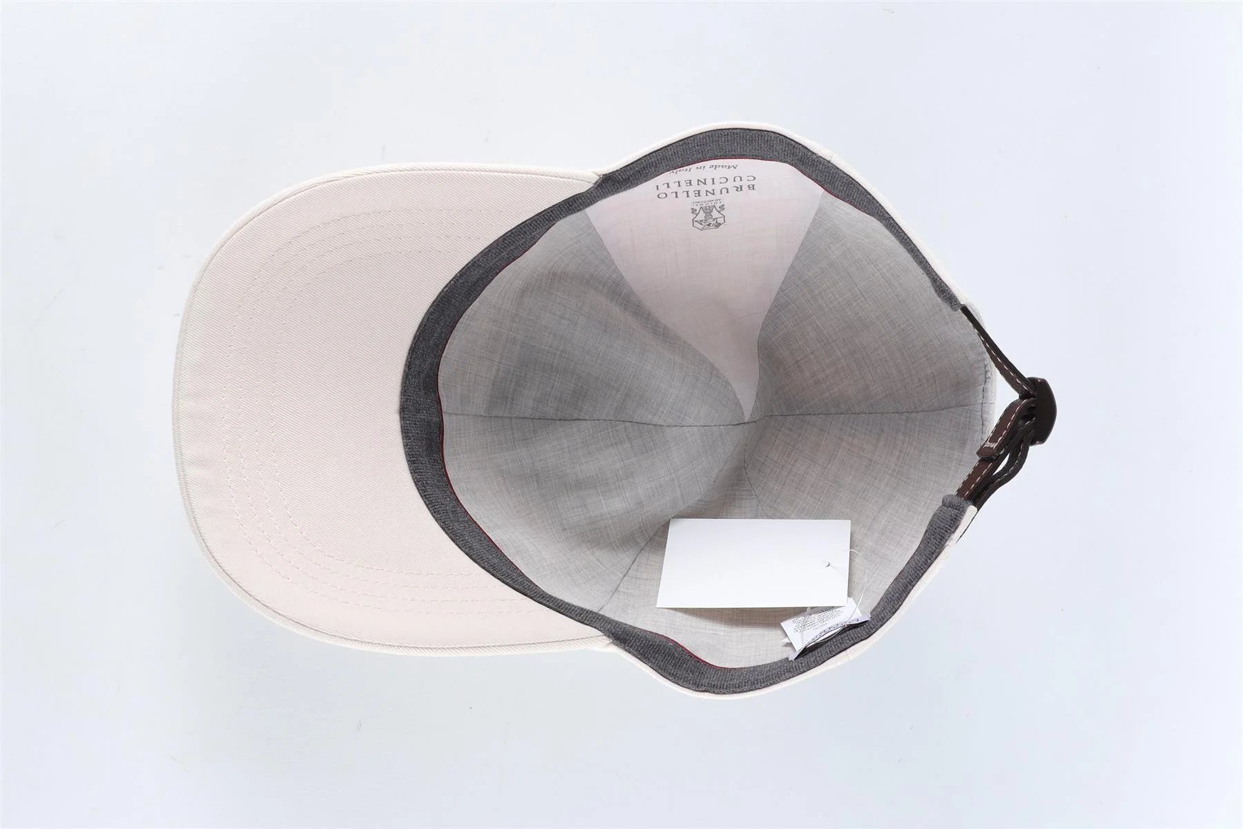BRUNELLO CUCINELLI WHITE MEN'S COTTON BASEBALL CAP ONE SIZE - Image 5