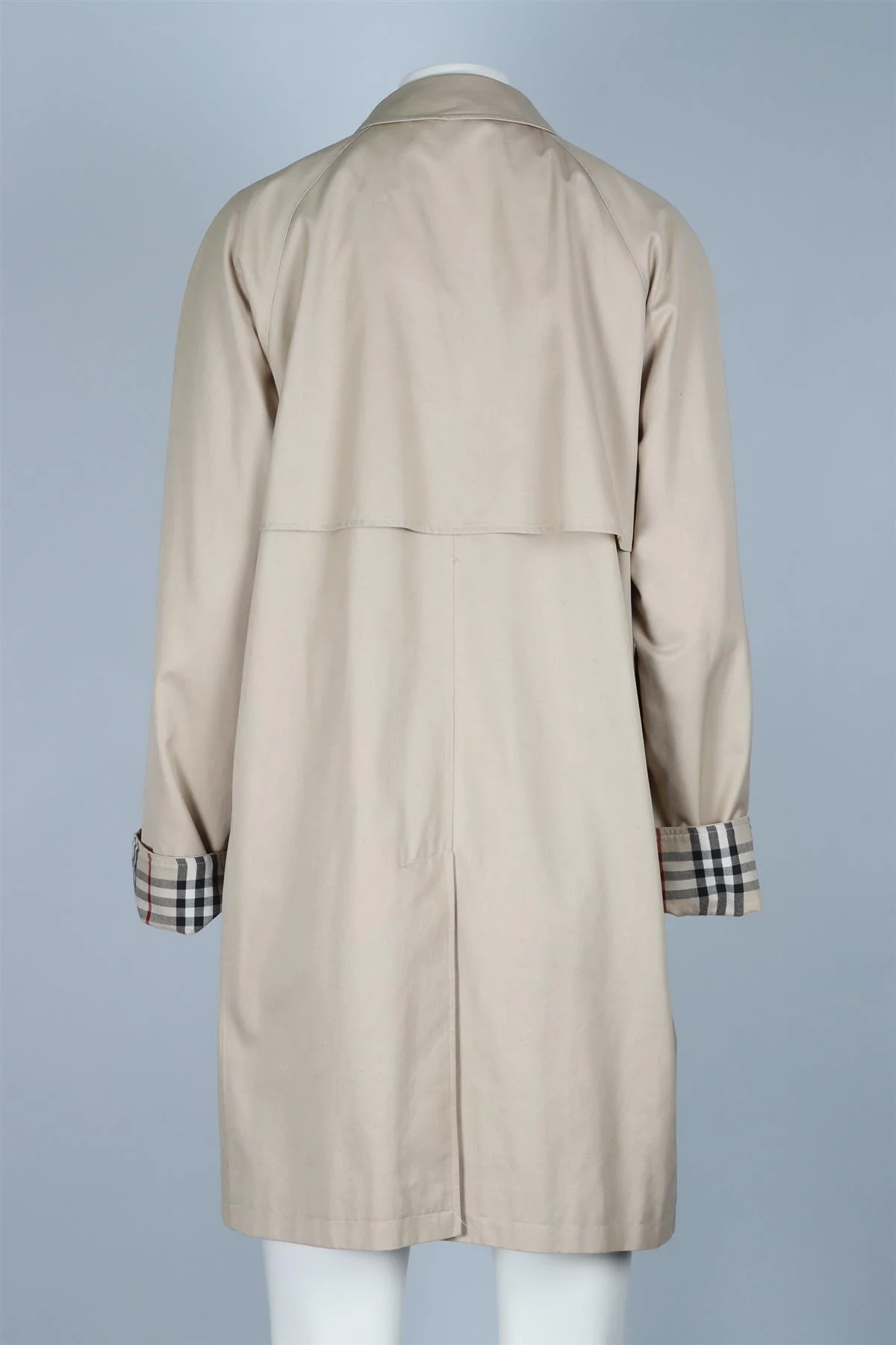 BURBERRY BEIGE COTTON COAT UK 12 - Image 4