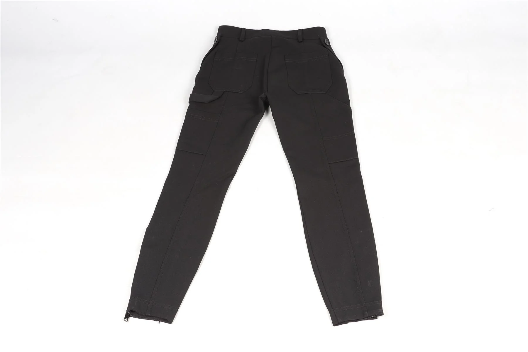 BURBERRY BLACK TWILL SKINNY PANTS UK 2 - Image 4